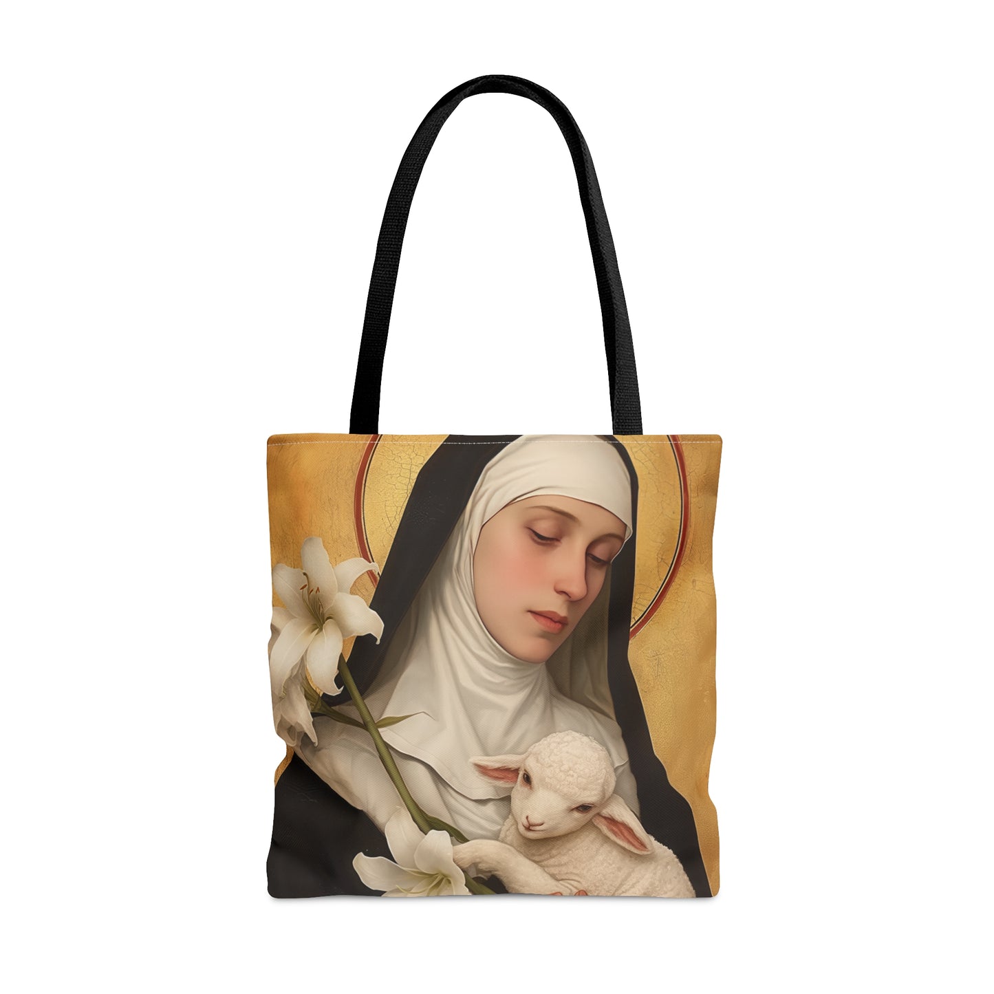 Saint Agnes of Montepulciano Tote Bag - Large Medium Small Faith Art Bag - Catholic Faith Purse - Religious Carry All Reusable Tote Bag
