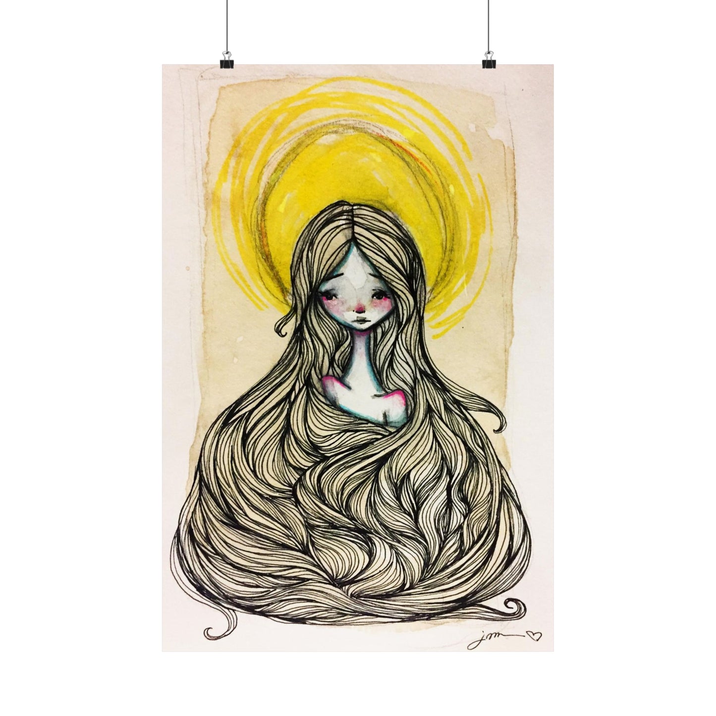 Saint Agatha of Sicily Poster Print - Hand-Drawn Catholic Art Print | Christian Devotional Wall Art | Sanctified Solocosmo Religious Poster