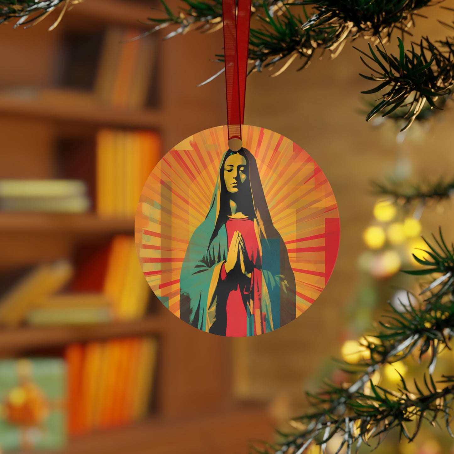 Our Lady of Guadalupe's Radiance - Metal Ornament - Religious Holiday Christmas Ornament and Keepsake - Double sided - Our Lady