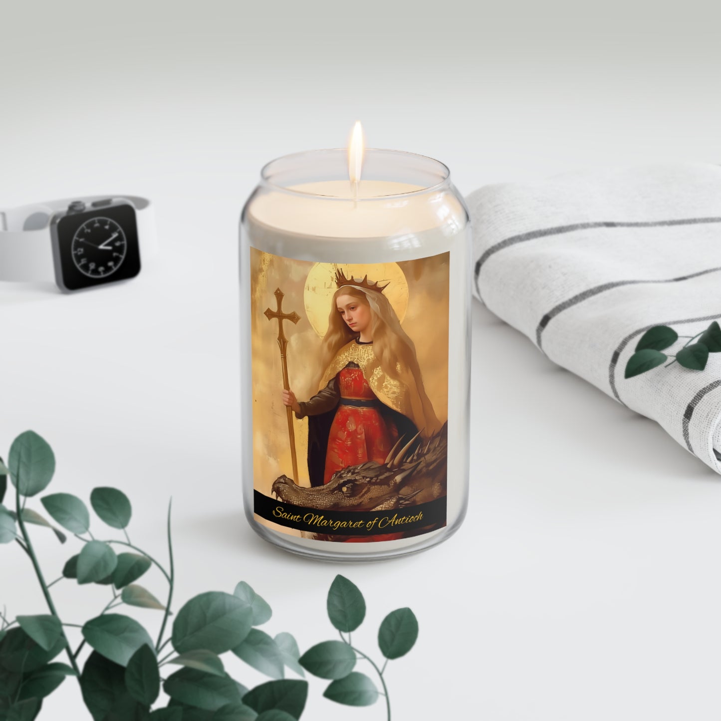 Saint Margaret of Antioch - Scented Prayer Candle, 13.75oz -  Candle - Catholic Art - prayer room Scented Candle