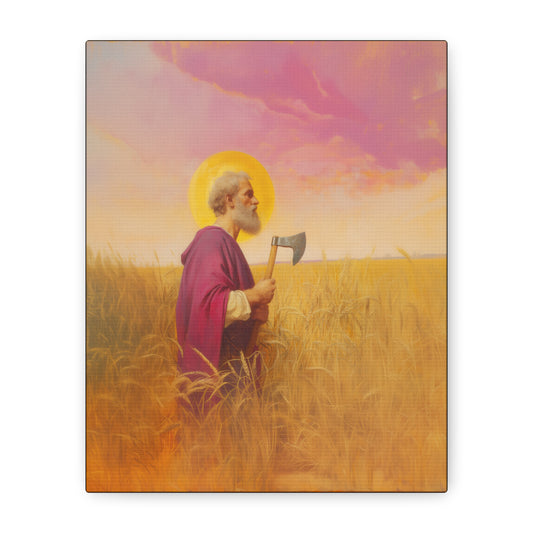 Saint Matthias -  Museum Wrapped Canvas - Sanctified Souls Print - Religious Art for your Home - Catholic Patron Saint Art