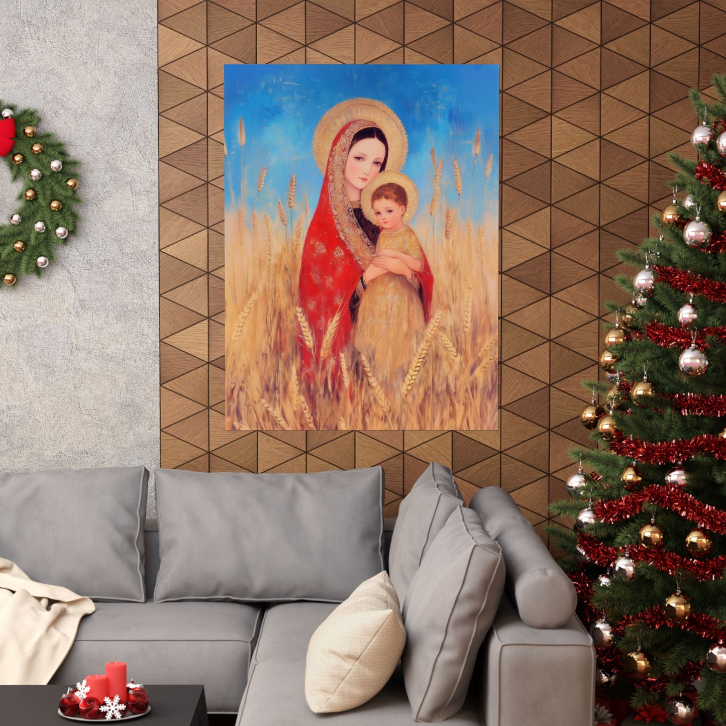 Our Lady of the Harvest - Sanctified Souls Print - Multiple Sizes - Premium Posters - Catholic Art - Christian Home