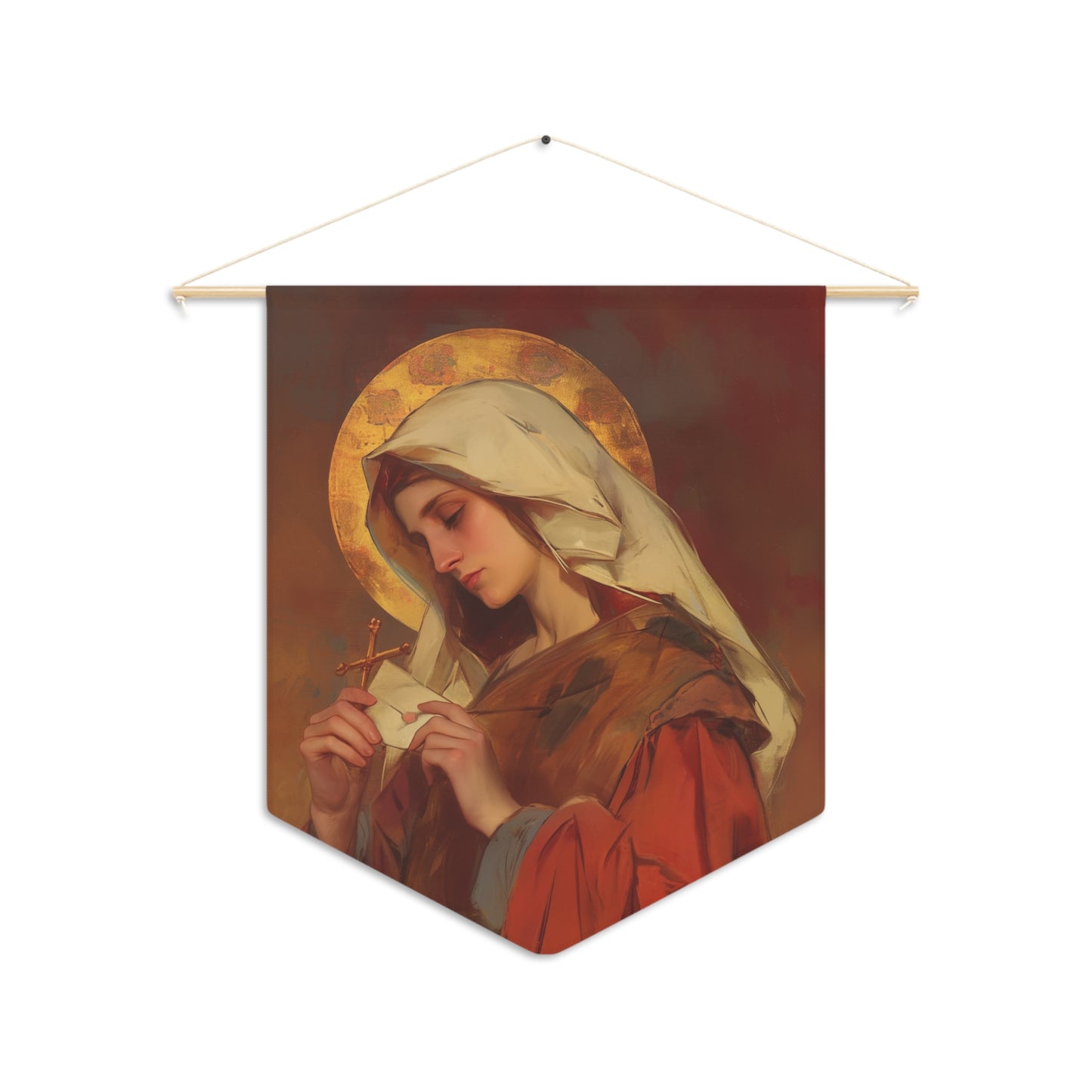 Saint Phoebe Pennant / Banner / Wall Hanging - Prayer room art - 18" x 21" - Catholic prayer Religious - Large Print