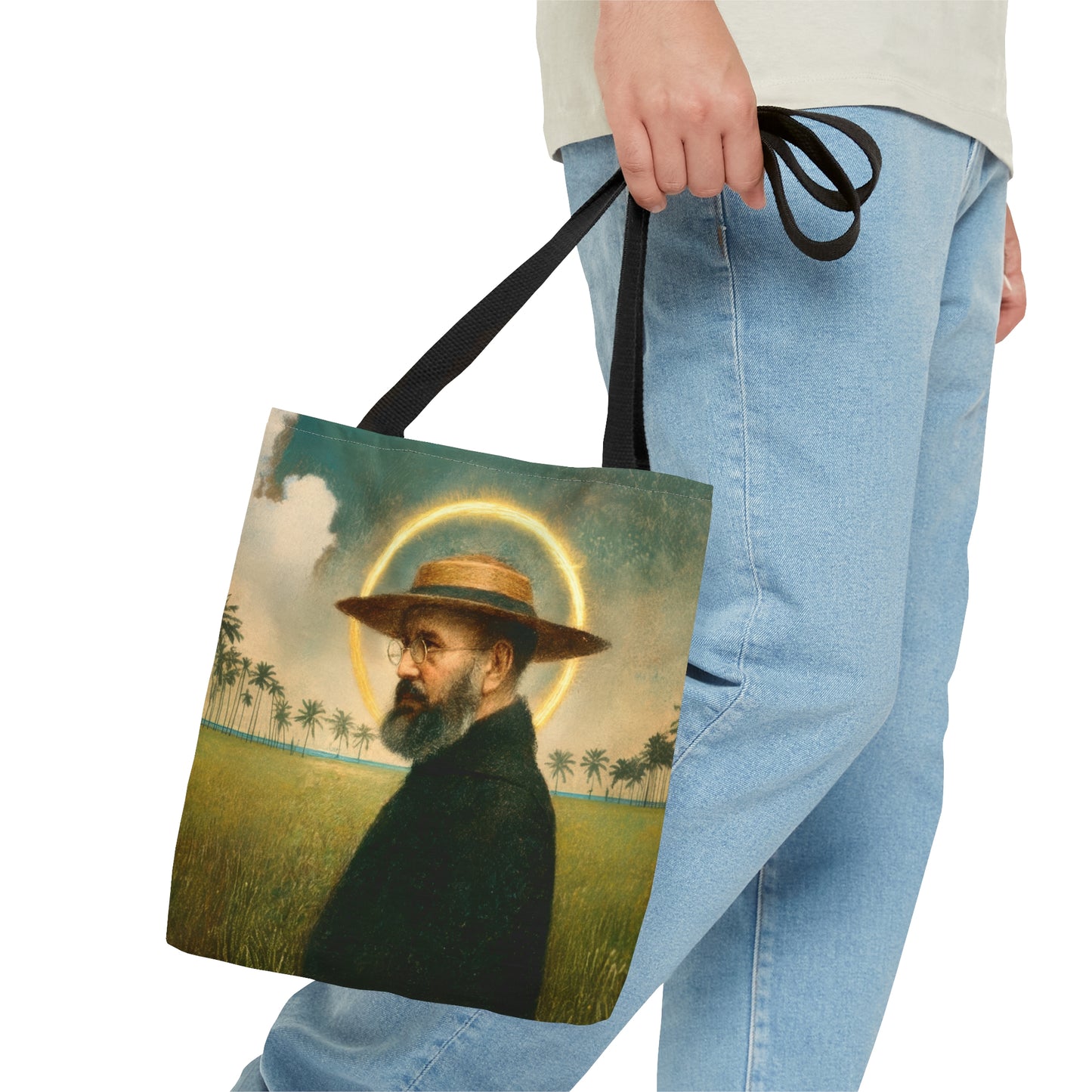 Saint Damien of Molokai Tote Bag - Large Medium Small Faith Art Bag - Catholic Faith Purse - Double Sided