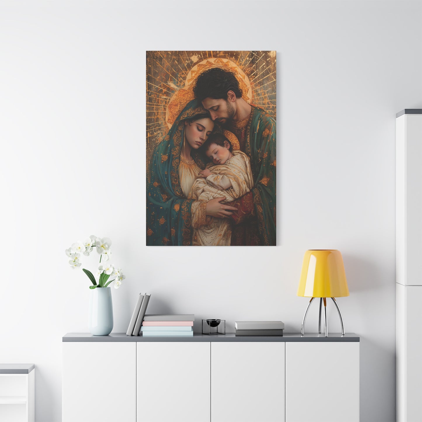 Divine Harmony - The Holy Family - Museum Wrapped Canvas - Sanctified Souls Print - Religious Art - Jesus, Mary and Joseph Art