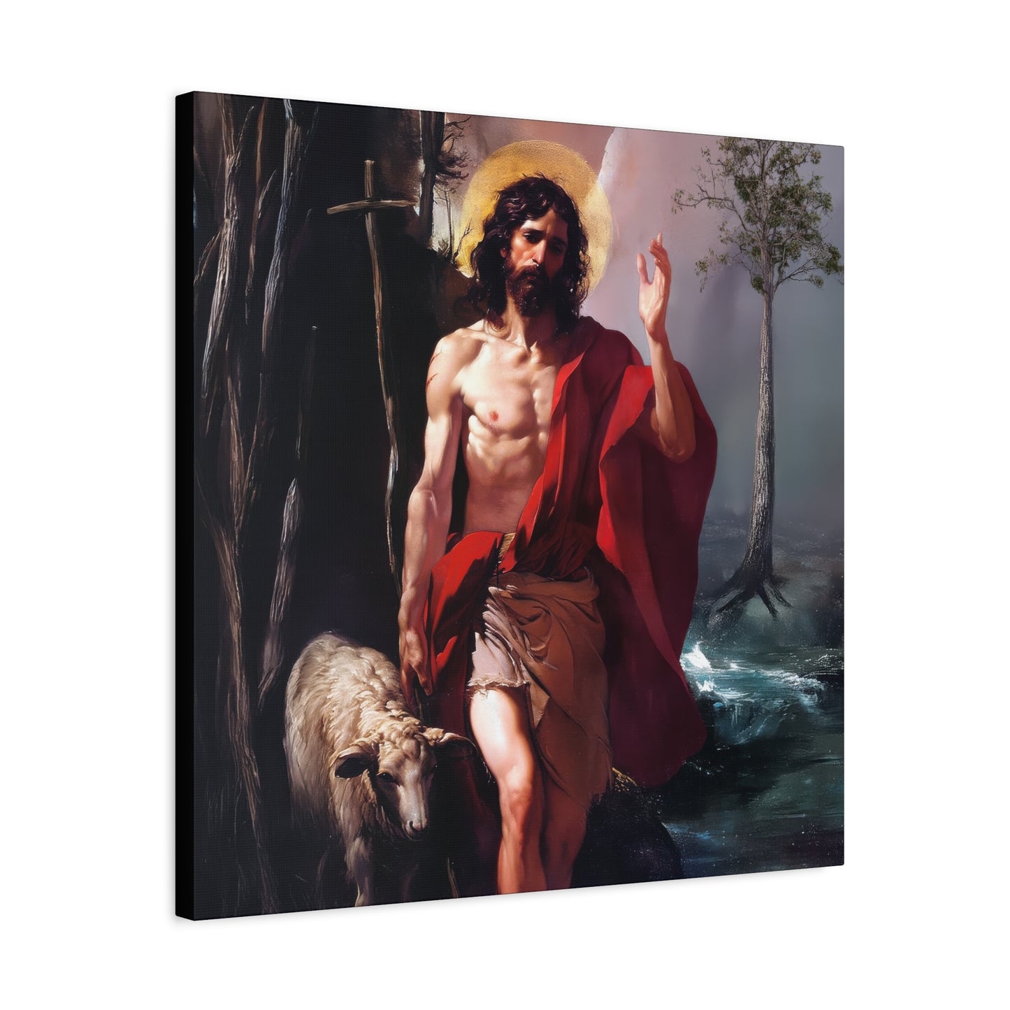 Saint John the Baptist -  Museum Wrapped Canvas - Sanctified Souls Print - Religious Art for your Home - Catholic Patron Saint Art