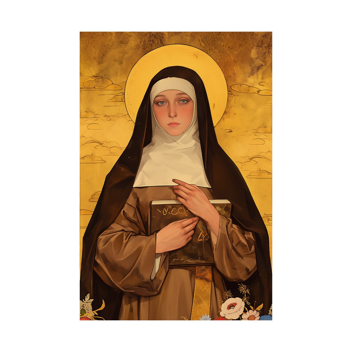 Saint Catherine of Bologna Poster Print - Sanctified Souls Print - Multiple Sizes - Premium Posters - Catholic Art for your home