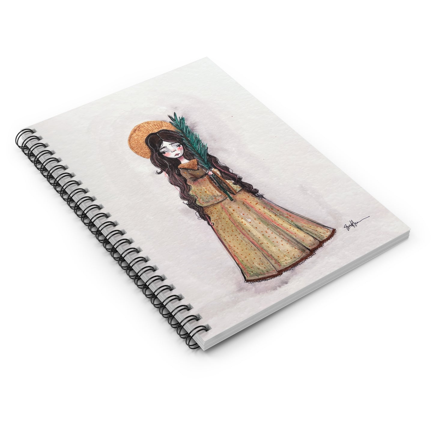 Saint Hope Spiral Notebook - Hand-Drawn Art | Catholic Notebook | Faith Hope and Charity Middle Sister | Christian Prayer Journal