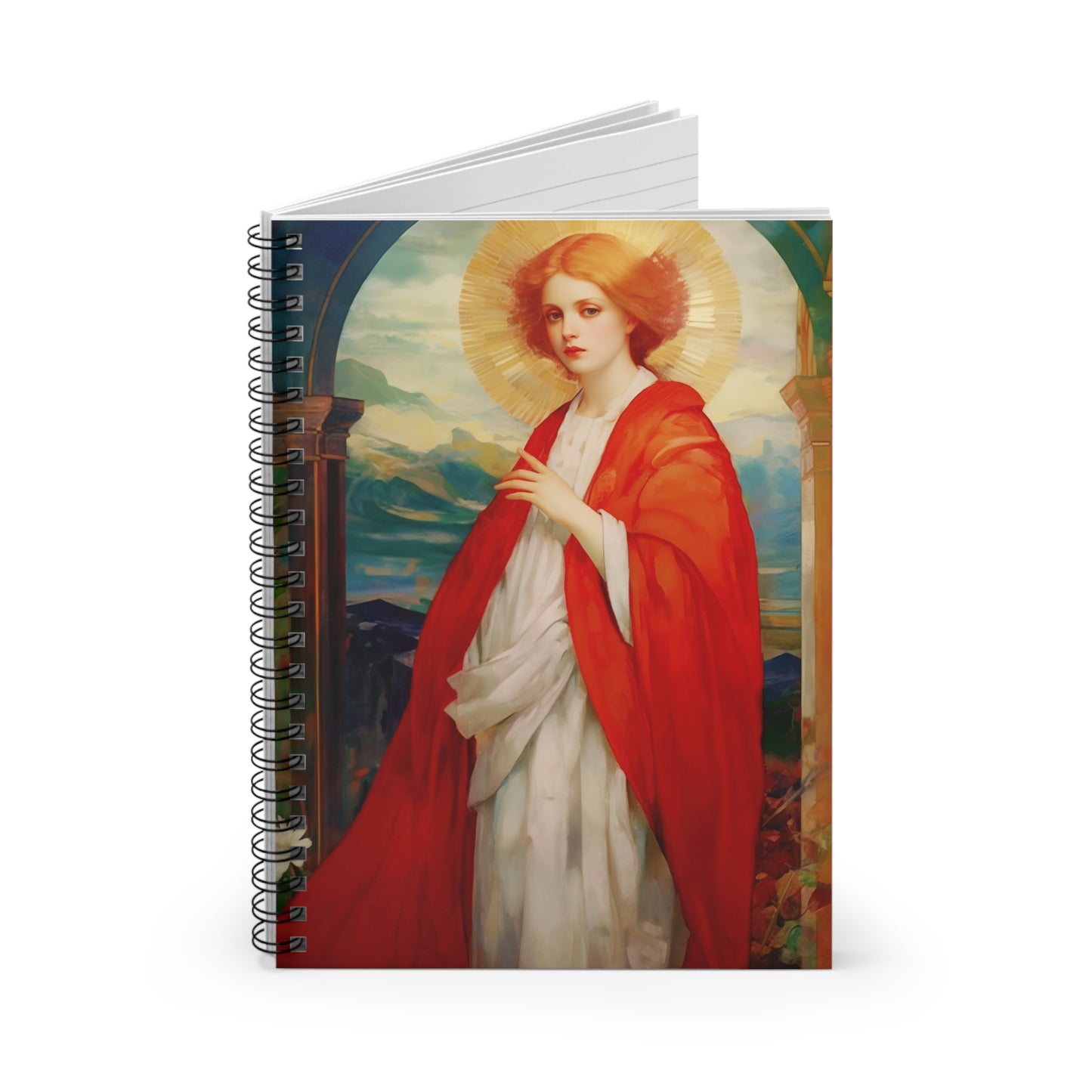 Saint Bibiana - Sanctified Souls Art - Religious Based Notebook - Spiral Notebook - Ruled Line
