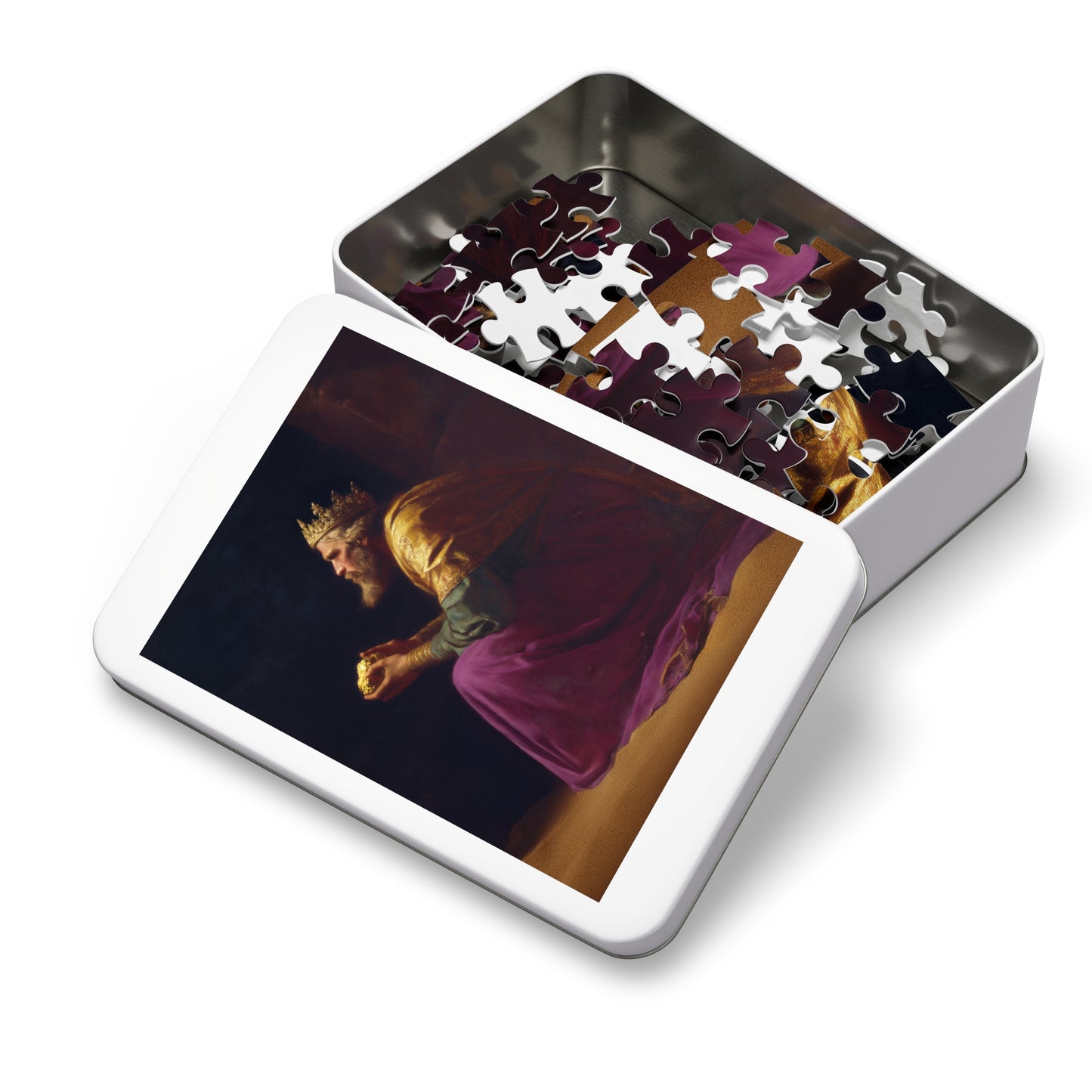 Melchior and the Gift Fit for a King - 3 Wise Men - Puzzle and Keepsake Tin - Religious Jigsaw Puzzle (30, 110, 252, 500,1000-Piece)