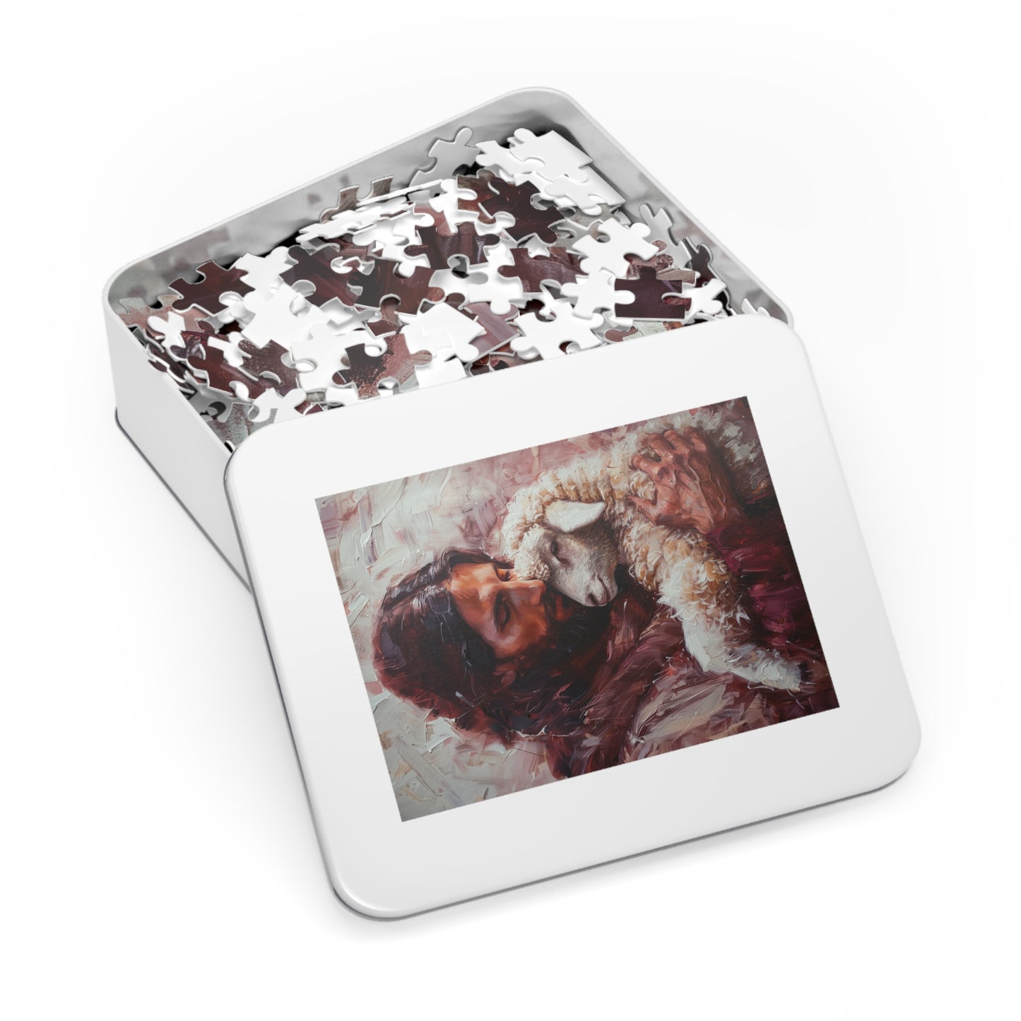 Jesus and the Little Lamb - Puzzle and Keepsake Tin - Religious (30, 110, 252, 500,1000) - Religious Puzzle - Christ the Savior Art print