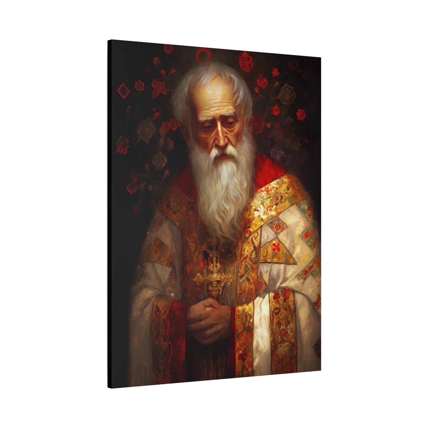 Saint Nicholas - Museum Wrapped Canvas - Sanctified Souls Print - Religious Art for your Home - Father Christmas - Catholic Christmas