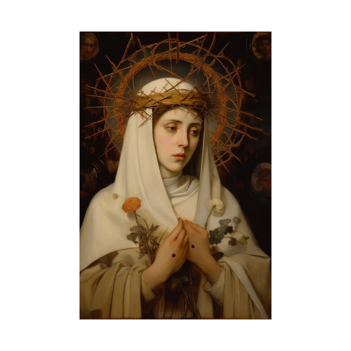 Saint Catherine of Siena - Sanctified Souls Print - Multiple Sizes - Premium Matte Vertical Posters - Catholic Saint Art