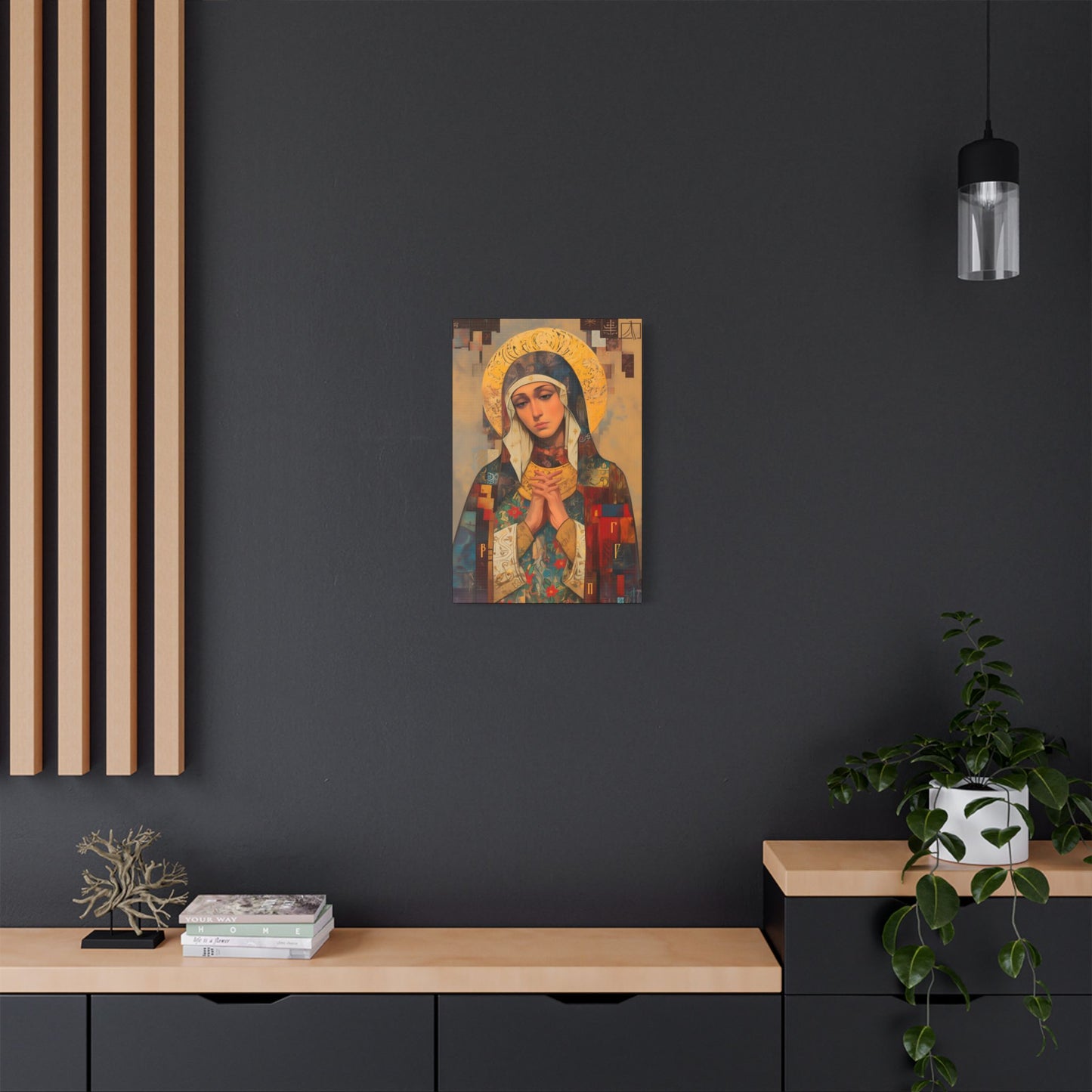 Virgin Mary - Holy Mother of Grace  - Museum Wrapped Canvas - Print - Religious Art for your Home - Catholic art print