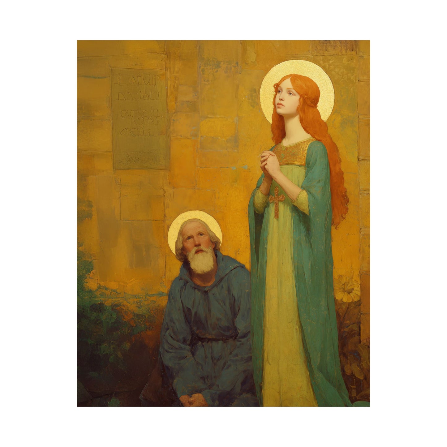 Saints Justina and Cyprian -  Catholic Art - Multiple Sizes - Premium Posters - Catholic Art - Christian Home - Catholic Saint Art