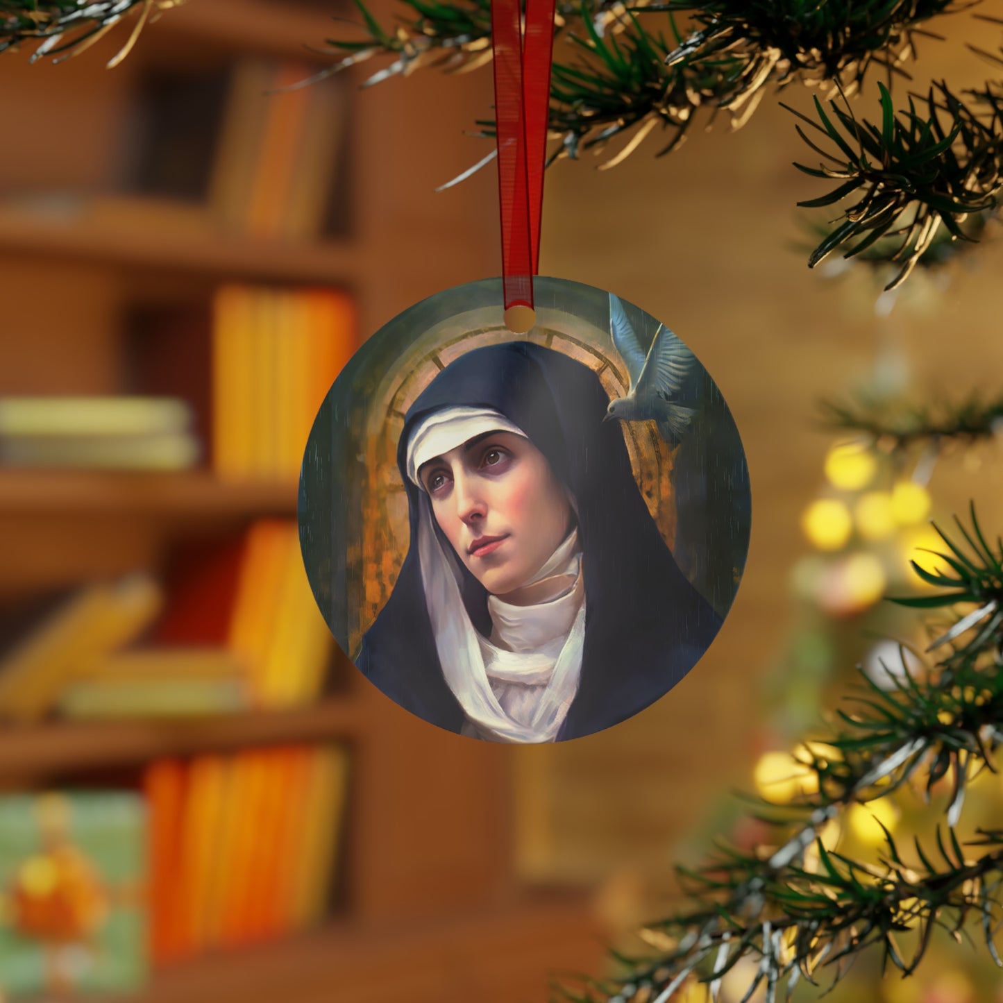 Saint Teresa of Avila Ornament - Religious Holiday Christmas Ornament and Keepsake - Double sided Keepsake Religious Ornament