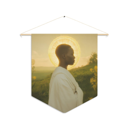 Saint Charles Lwanga Pennant / Banner / Wall Hanging - Prayer room art - 18" x 21" - Catholic - Large Banner