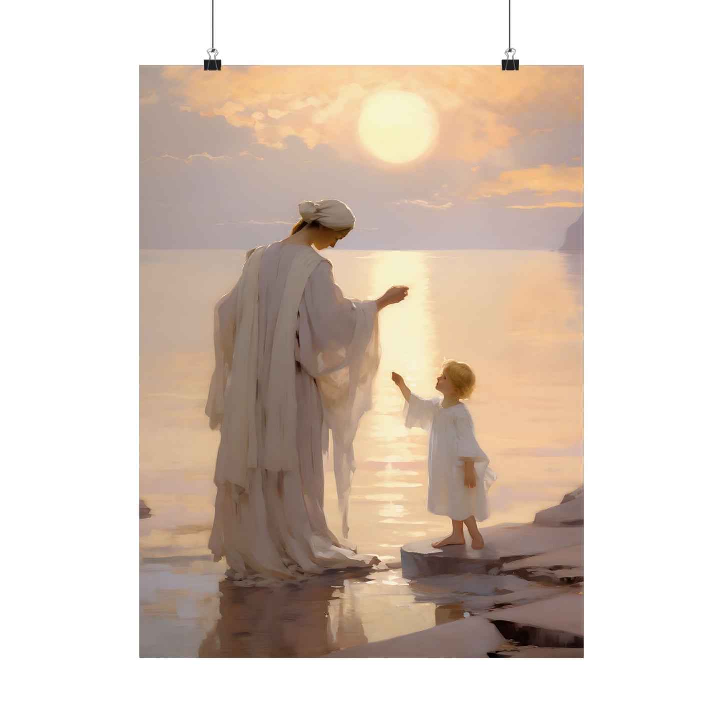 Divine Maternal Grace Print - Sanctified Souls Print - Multiple Sizes - Premium Matte Poster - Mother's Print - Art for Nursery