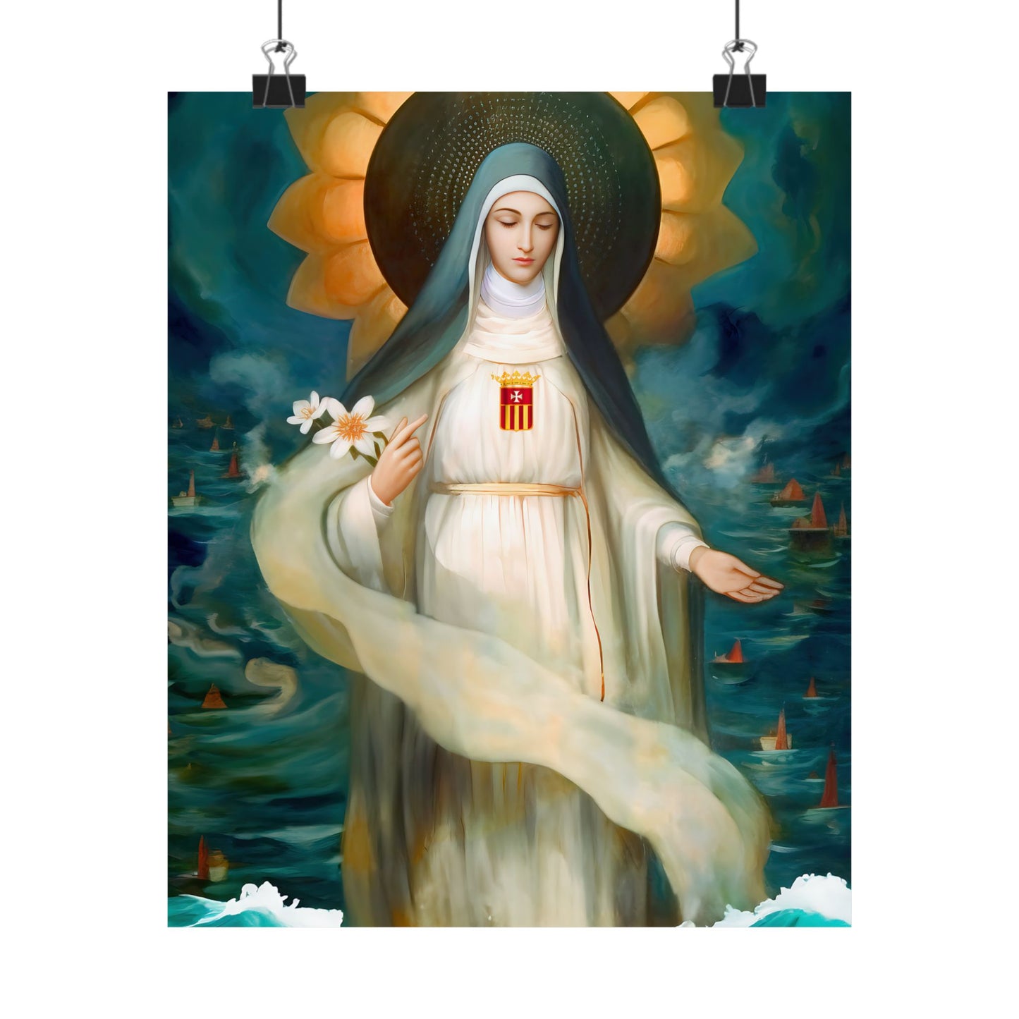 Mary of Cervellon / Saint Maria of Cerevellon - Sanctified Souls Print - Multiple Sizes - Premium Matte Vertical Posters