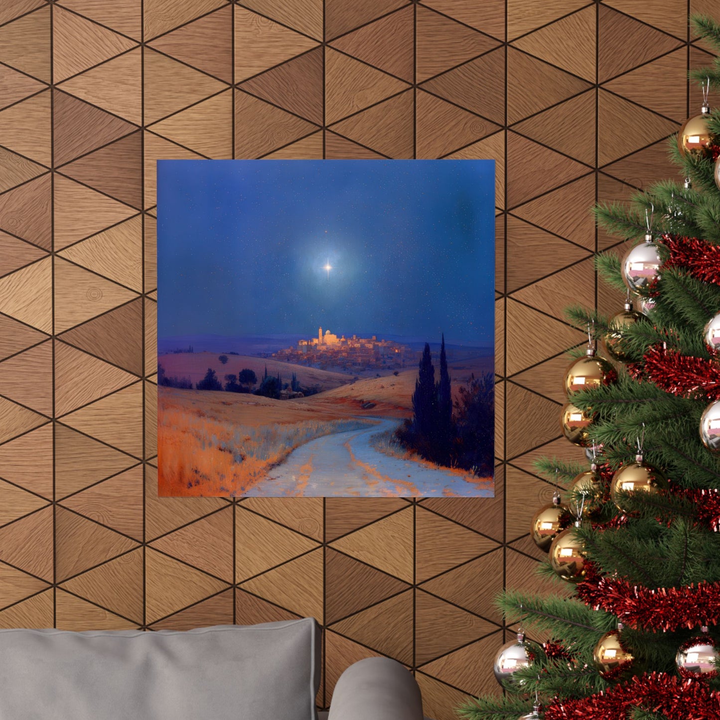 Bethlehem Wrapped in the Light of His Coming - Sanctified Souls Print - Multiple Sizes - Premium Matte Vertical Posters