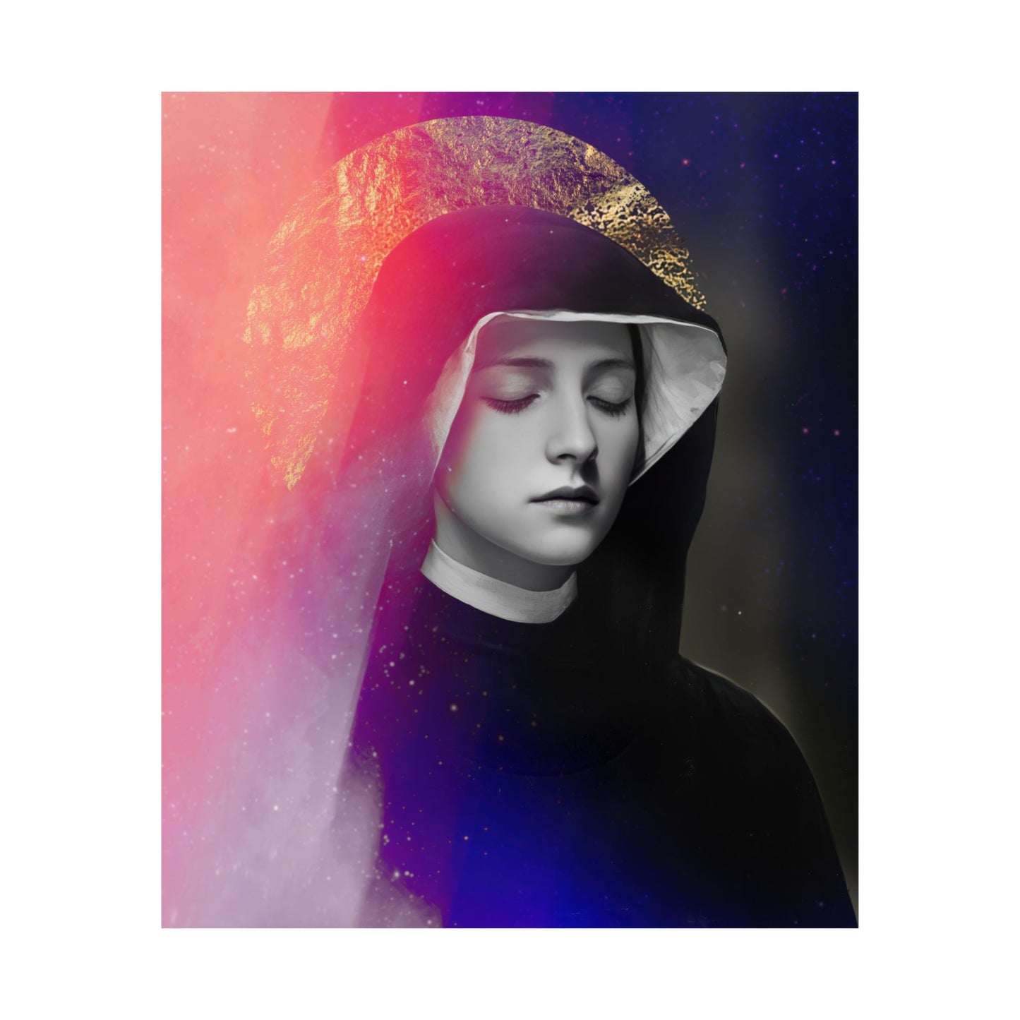 Saint Faustina Kowalska Poster Print - Sanctified Souls Print - Multiple Sizes - Premium Posters - Catholic Art for your home