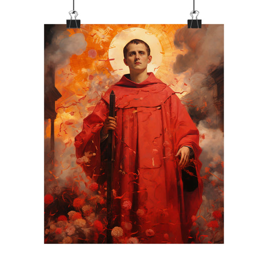 Saint Lawrence Deacon and Martyr  - Sanctified Souls Print - Multiple Sizes - Premium Matte Vertical Posters