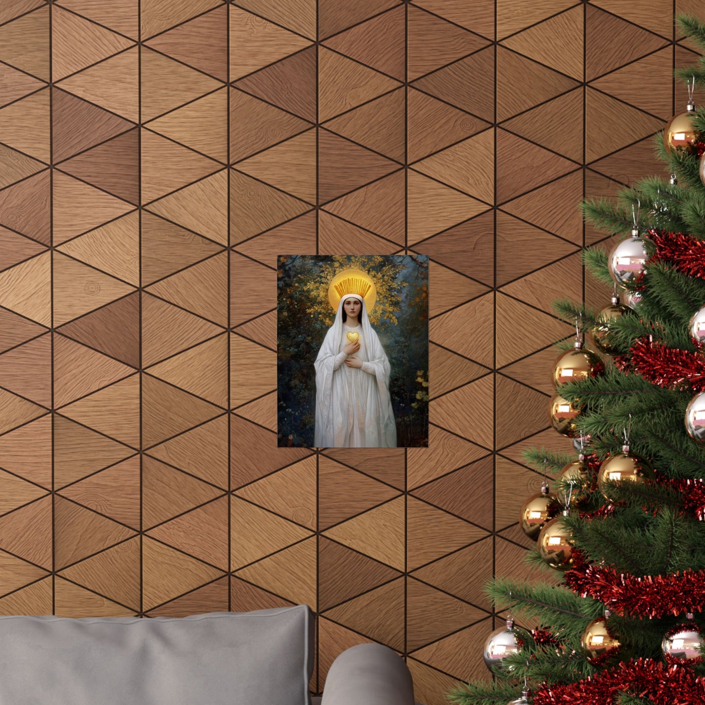 Our Lady of Beauraing - Our Lady of the Golden Heart - Marian Art - Sanctified Souls Print - Multiple Sizes - Premium Vertical Posters