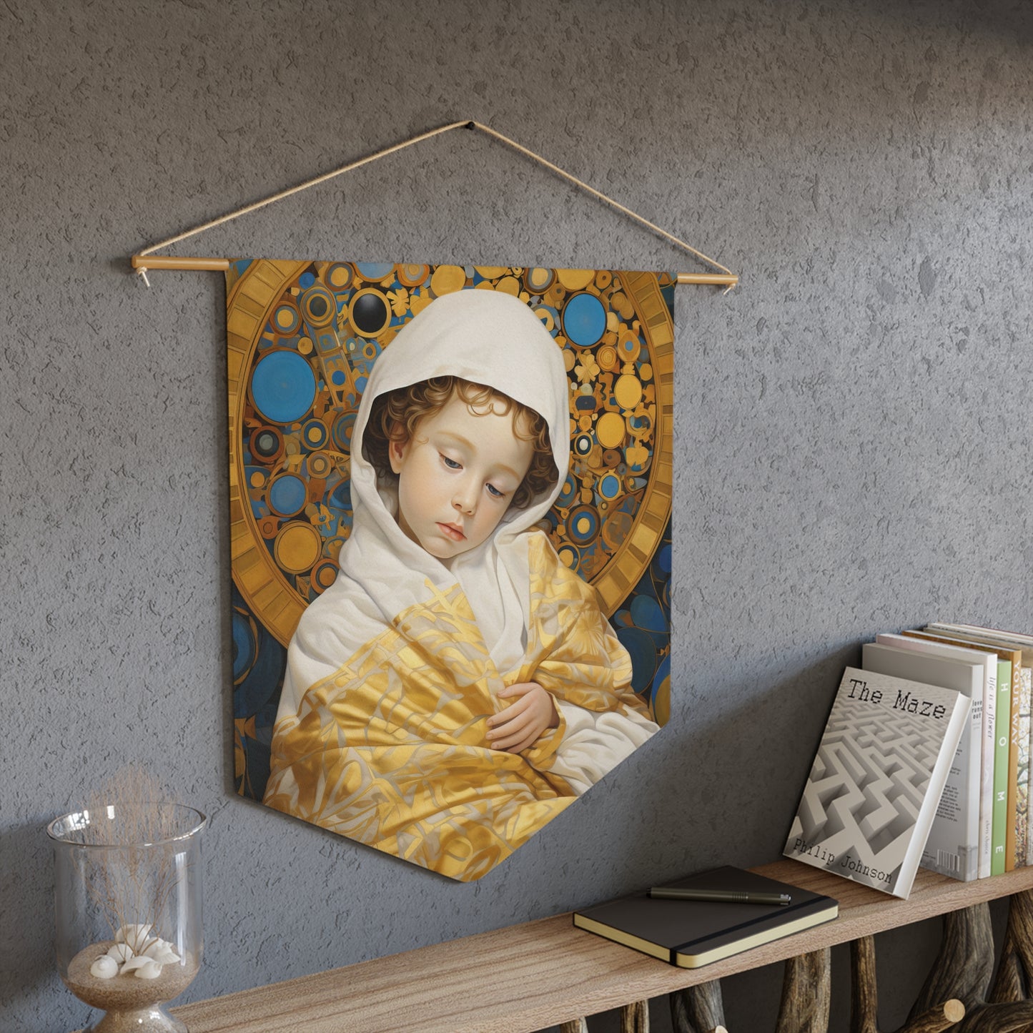 Divine Innocence: The Christ Child Wall Banner / Wall Hanging - Prayer room art - Catholic - Baby Jesus Print - 18" x 21"