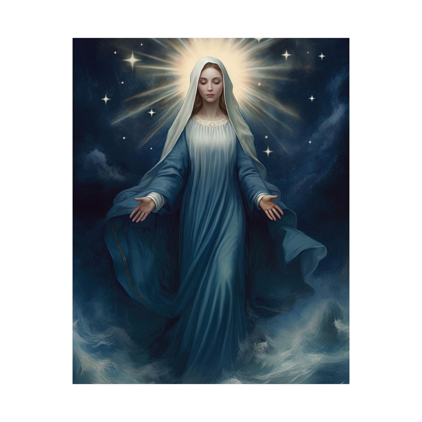 Our Lady, Star of the Sea - Sanctified Souls Print - Multiple Sizes - Premium Matte Vertical Posters - Stella Maris Print