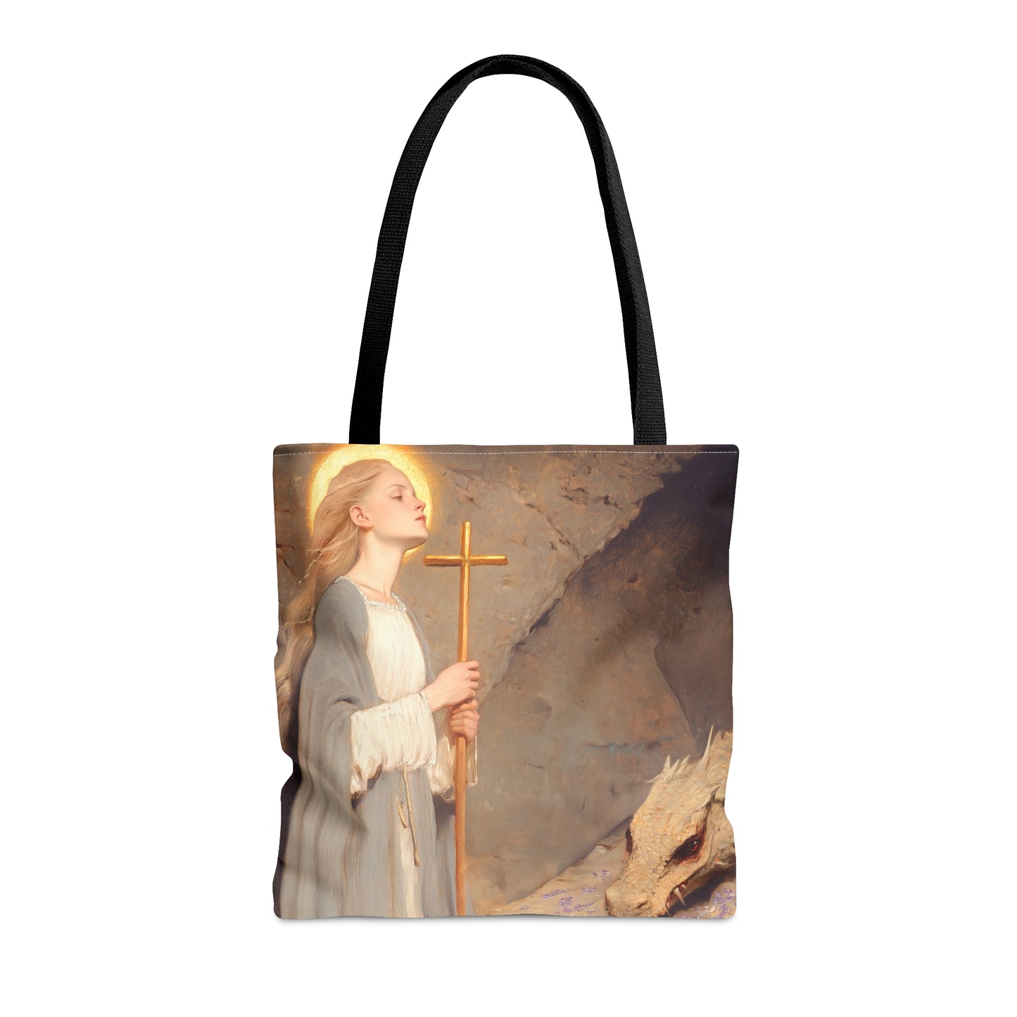Saint Margaret of Antioch - Tote Bag - Large Medium Small Faith Art Bag - Bible Study Faith Purse - Double Sided