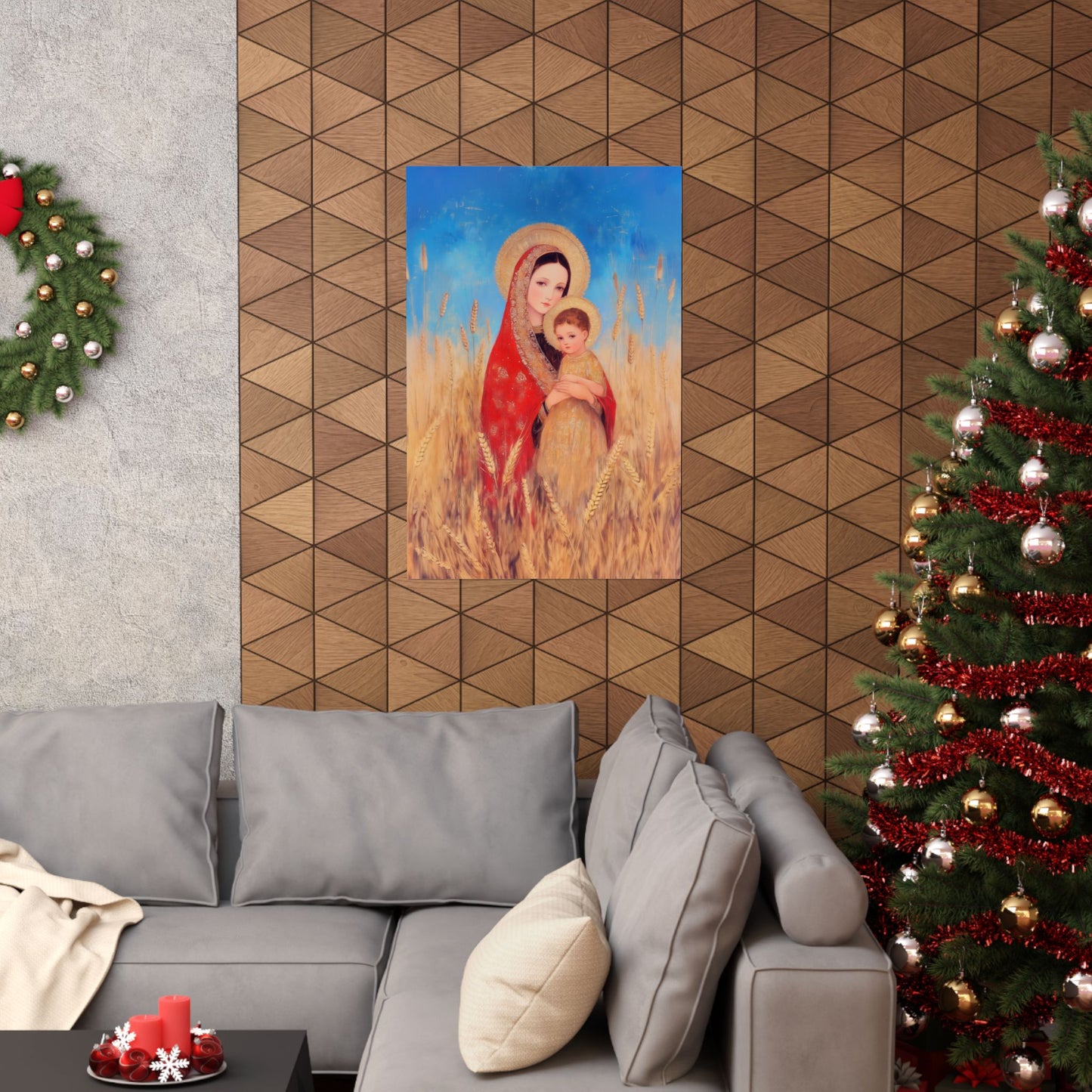 Our Lady of the Harvest - Sanctified Souls Print - Multiple Sizes - Premium Posters - Catholic Art - Christian Home