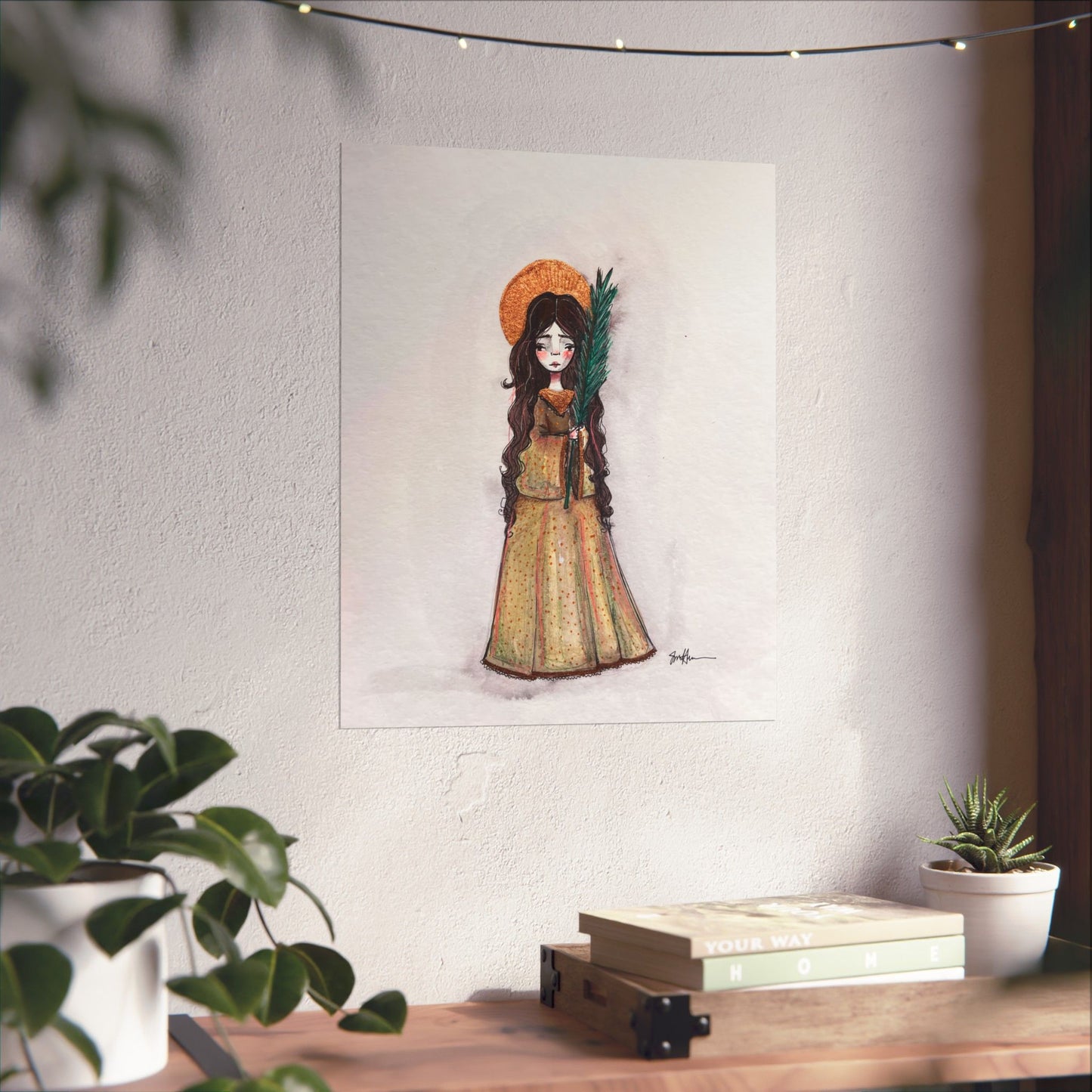 Saint Hope Poster - Hand-Drawn Art | Catholic Art Print | Faith Hope and Charity Middle Sister | Devotional Wall Art | Sanctified Solocosmo