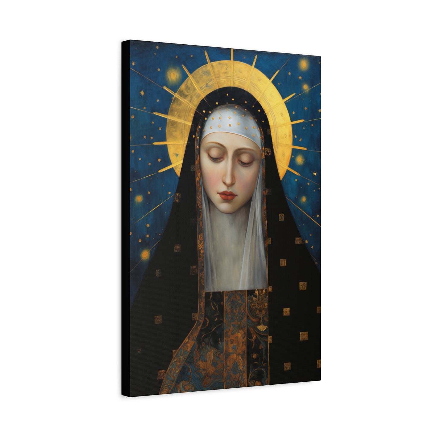 Saint Brigid of Sweden Canvas Print - Multiple Sizes - Catholic Home art - Museum Wrapped Canvas - Sanctified Souls Print