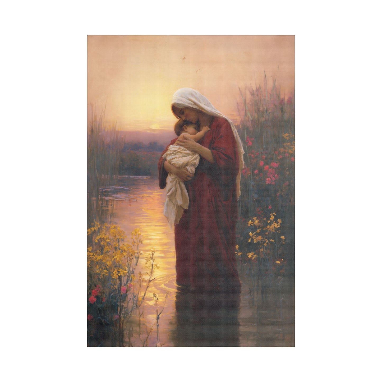 Saint Elizabeth, Mother to John the Baptist -  Museum Wrapped Canvas Print - Multiple Sizes - Catholic Home art Matte Canvas