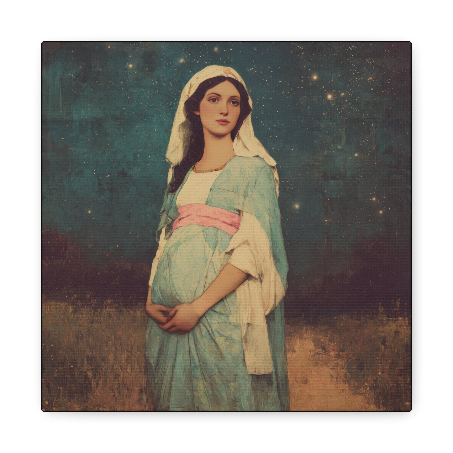 Our Lady of 'O' - Our Lady of Expectation - Mother Mary - Marian Art - Gallery Wrapped Canvas - Print - Catholic Art Print