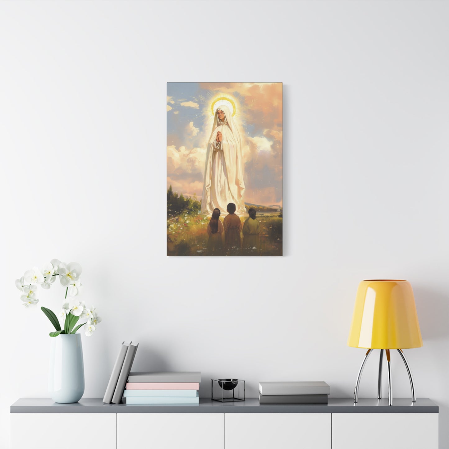 Our Lady of Fátima - Gallery Wrapped Canvas - Print - Religious Art for your Home - Catholic art print - prayer room art
