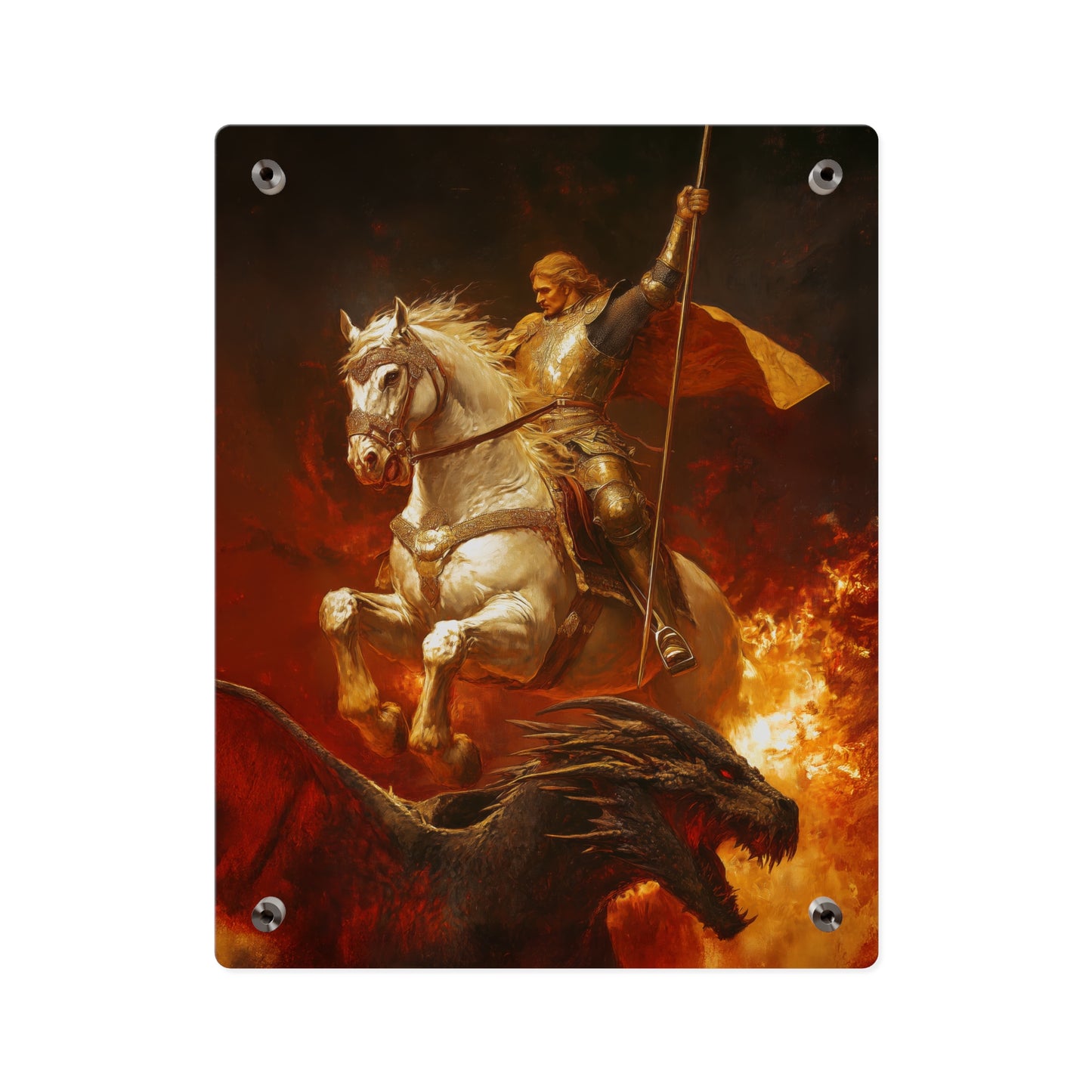 Saint George Wall Art Panel - Ready to Hang Acrylic Print - Catholic Saint Art - Patron Saint Print - No Frame needed