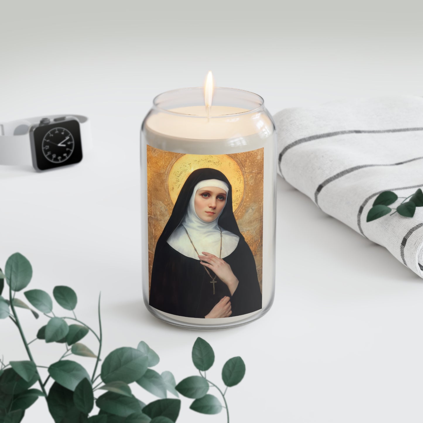 Saint Benedetta Cambiagio - Scented Prayer Candle, 13.75oz -  Candle - Catholic Art - prayer room Scented Candle - Religious gift