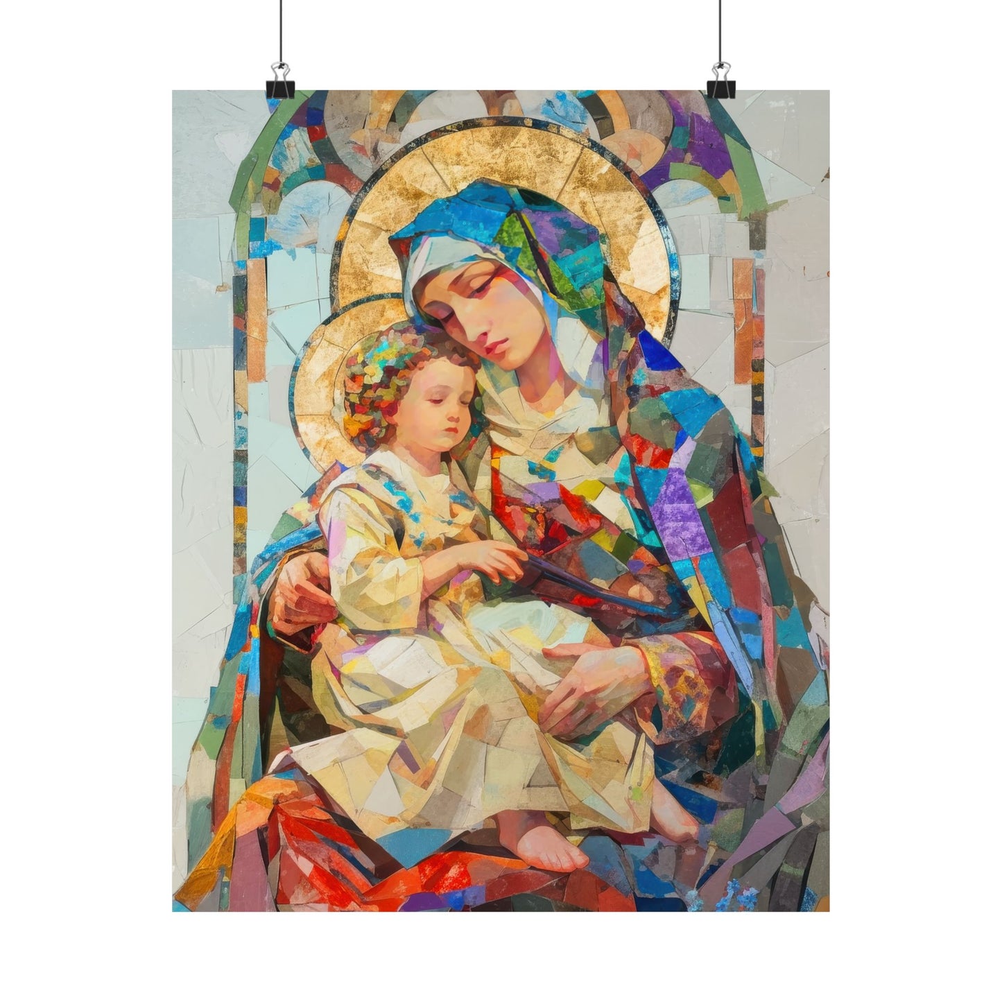 Virgin Mary - Light of All Saints Poster Print - Sanctified Souls Print - Multiple Sizes - Premium Posters - Catholic Art