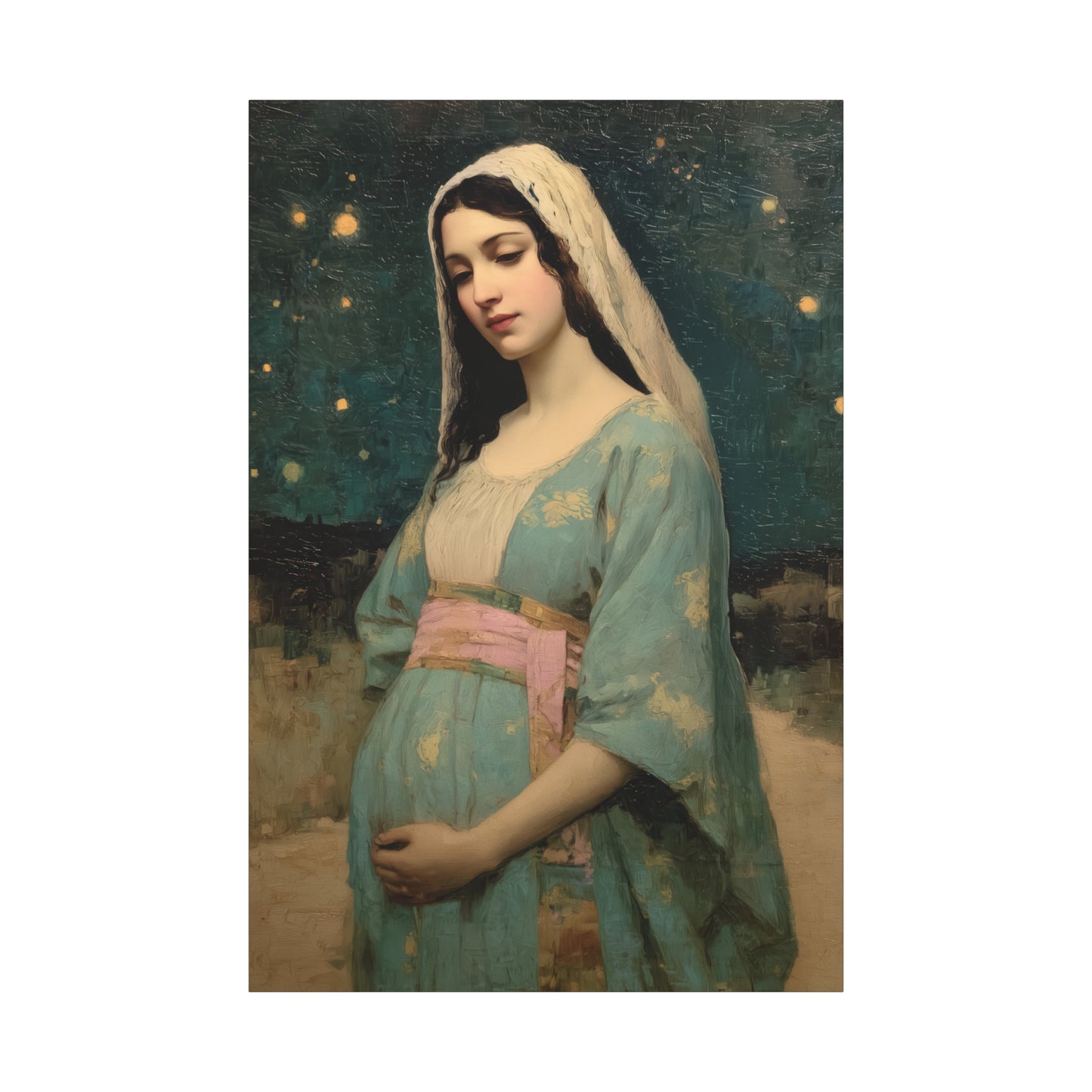 Our Lady of 'O' - Our Lady of Expectation - Mother Mary - Marian Art - Gallery Wrapped Canvas - Print - Catholic Art Print