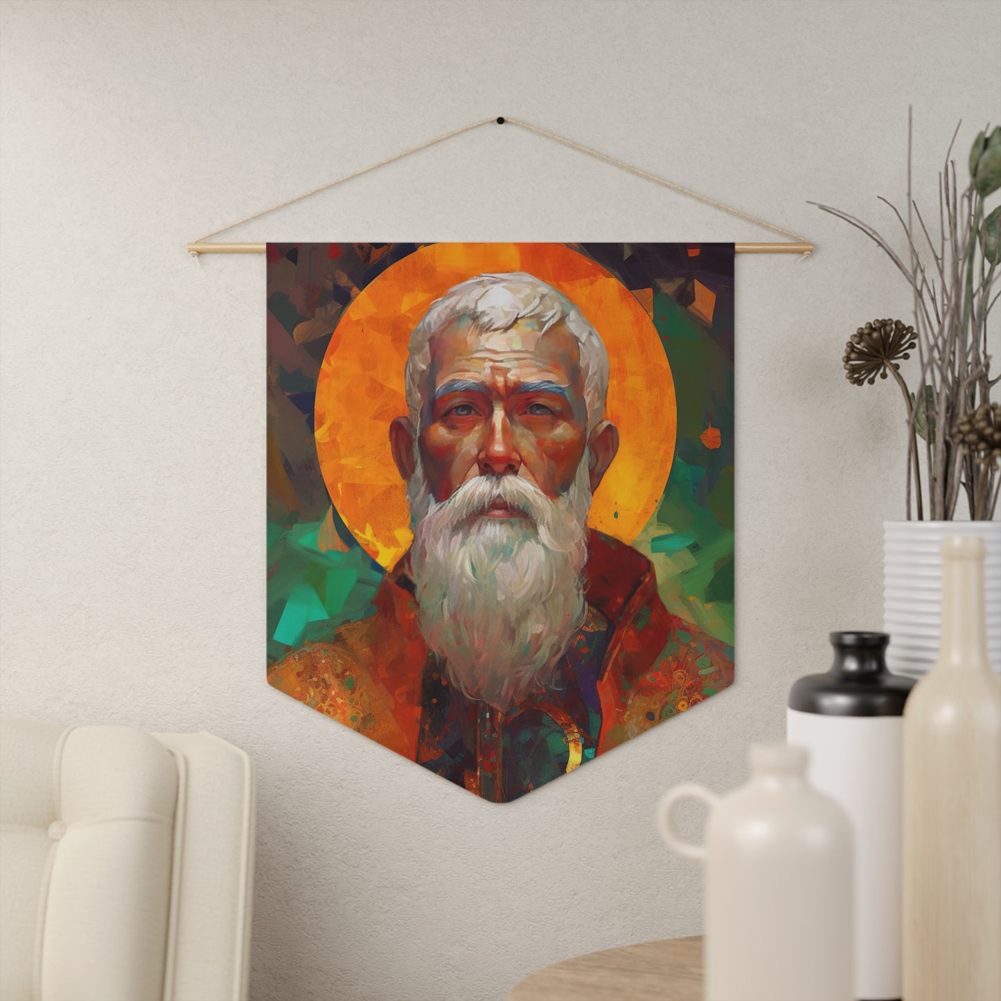 Saint Matthias Wall Banner / Wall Hanging / Pennant - Prayer room art - Catholic Home - Saint Art for your home - 18" x 21"