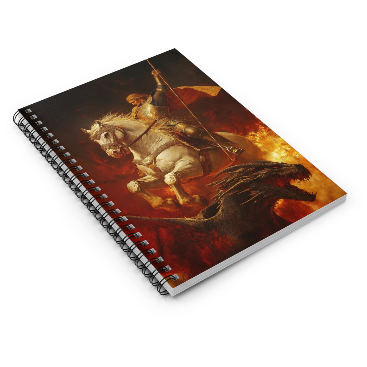 Saint George - Sanctified Souls Art - Religious Based Notebook - Spiral Notebook - Prayer journal