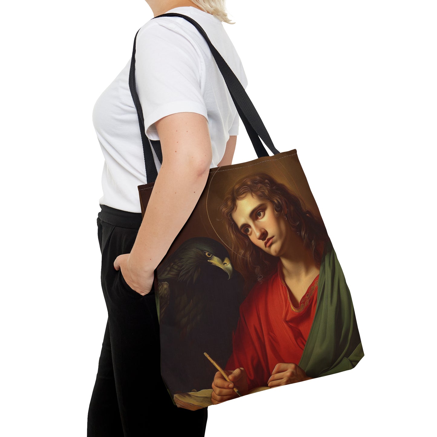 Saint John the Apostle Tote Bag - Large Medium Small Faith Art Bag - Re usable Tote Purse - Double Sided - Catholic Art Bag