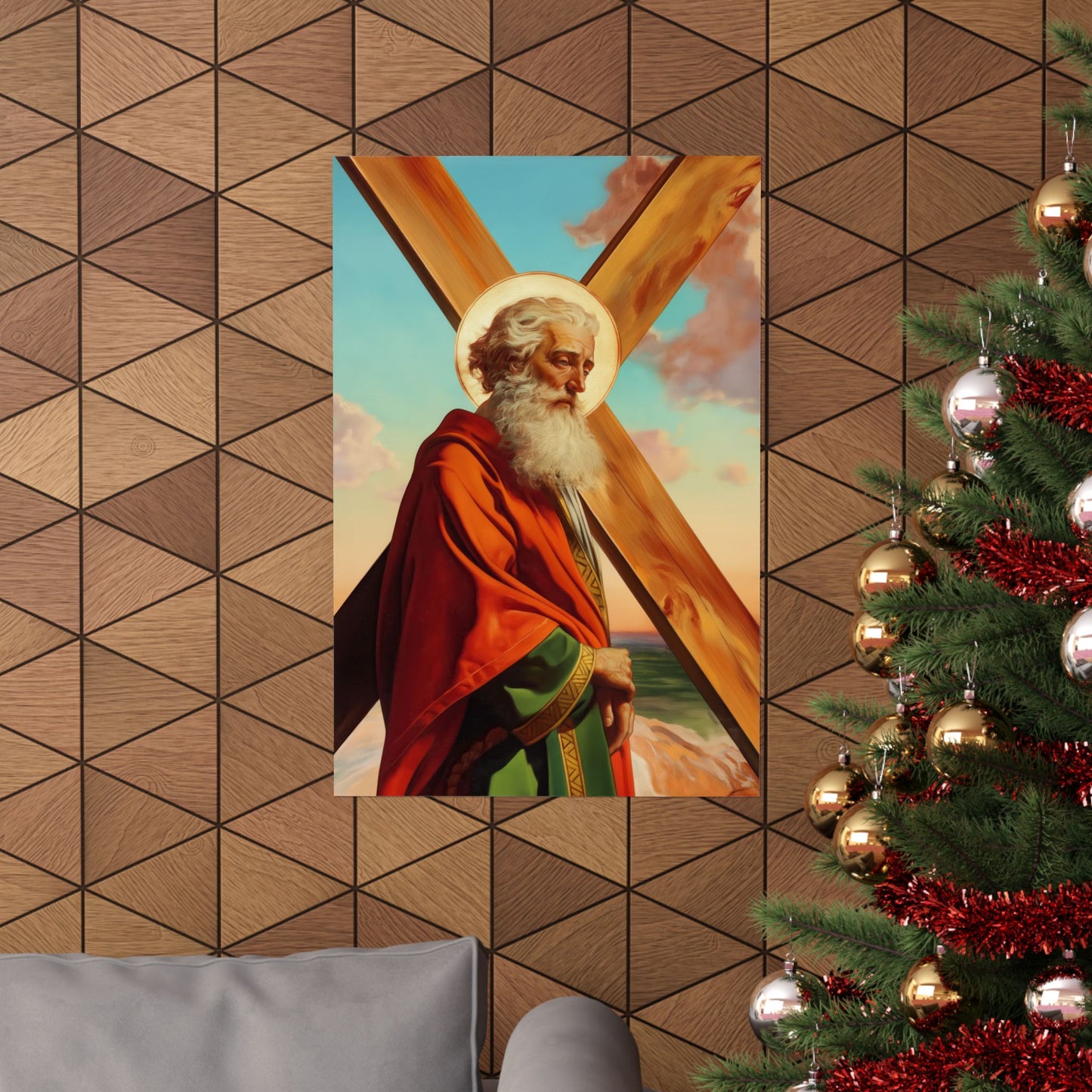 Saint Andrew the Apostle - Sanctified Souls Print - Multiple Sizes - Premium Posters - Catholic Art - Christian Home Decor Artwork