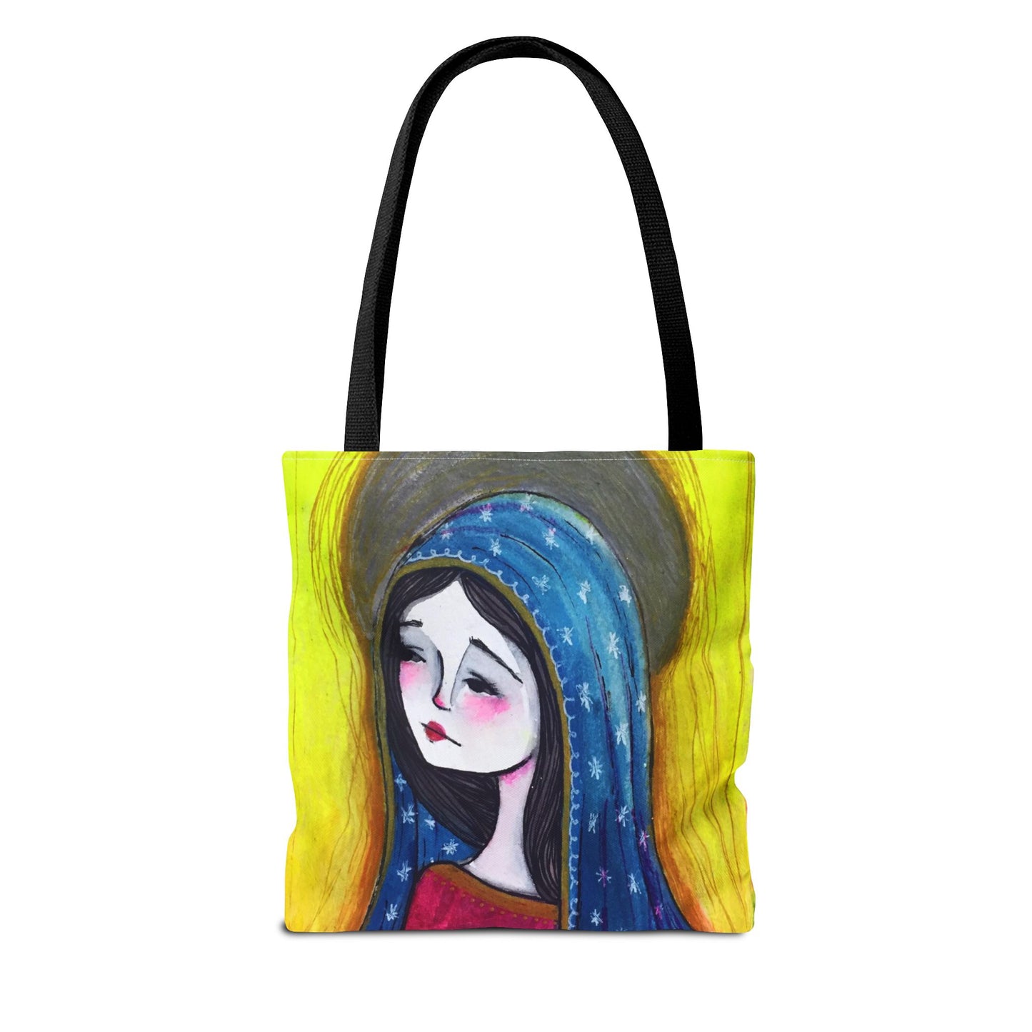 Our Lady of Guadalupe Tote - Hand-Drawn Catholic Art - Prayer Bag | Marian Devotional Tote | Sanctified Solocosmo Religious Tote