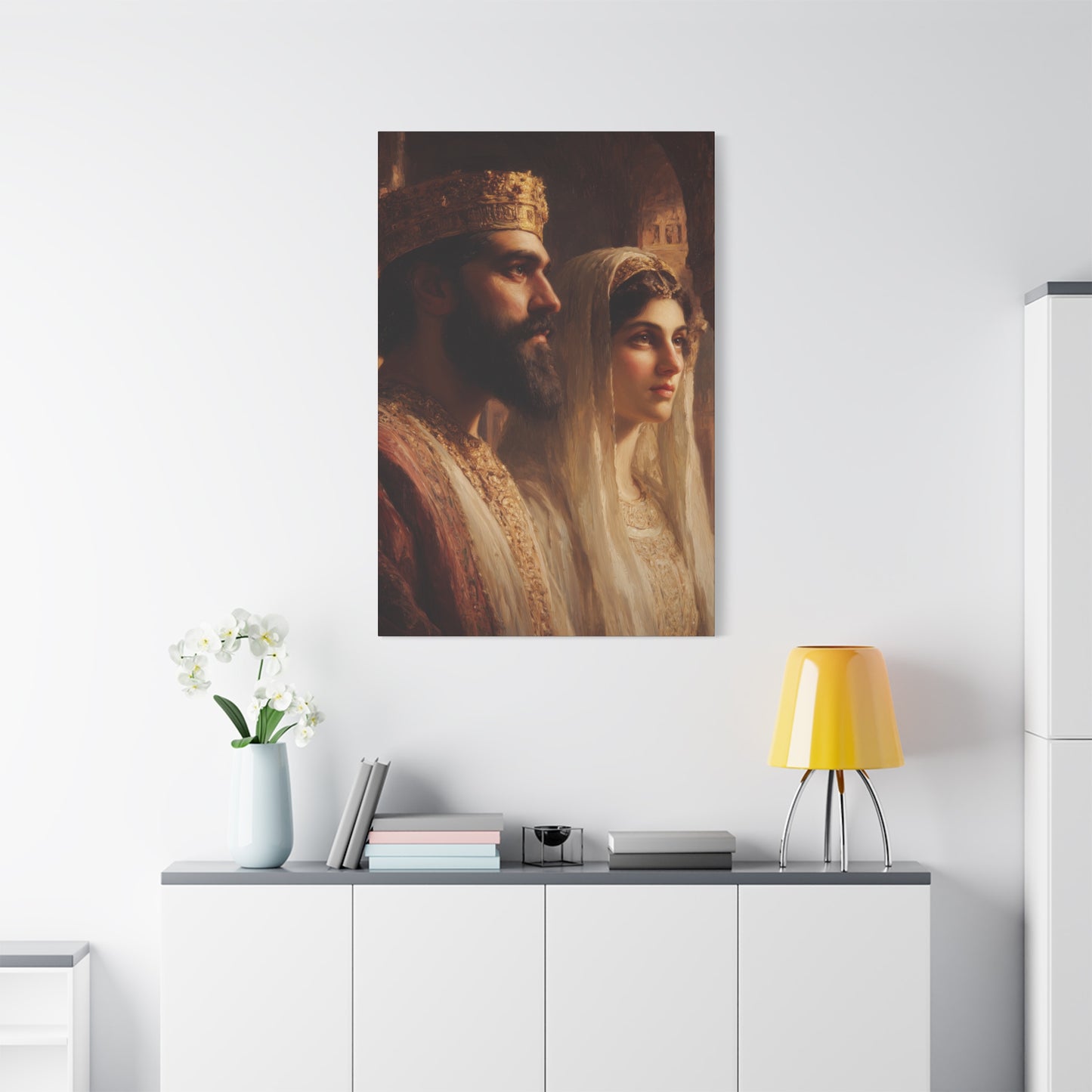 King Xerxes and Queen Esther  - Gallery Wrapped Canvas - Print - Religious Art for your Home - Catholic Art Print