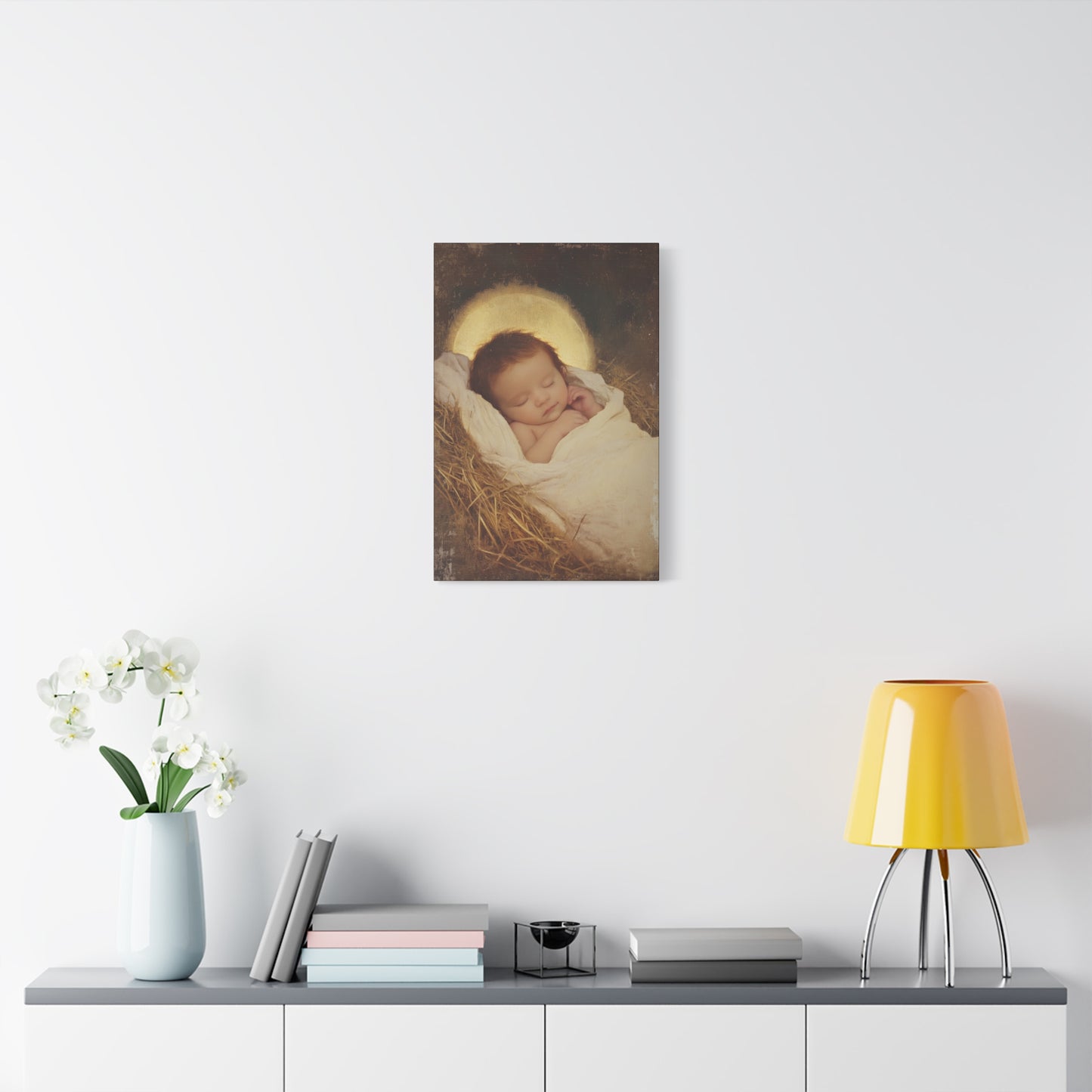 Jesus, the Newborn Light of the World - Gallery Wrapped Canvas - Print - Religious Art for your Home - Catholic Art Print