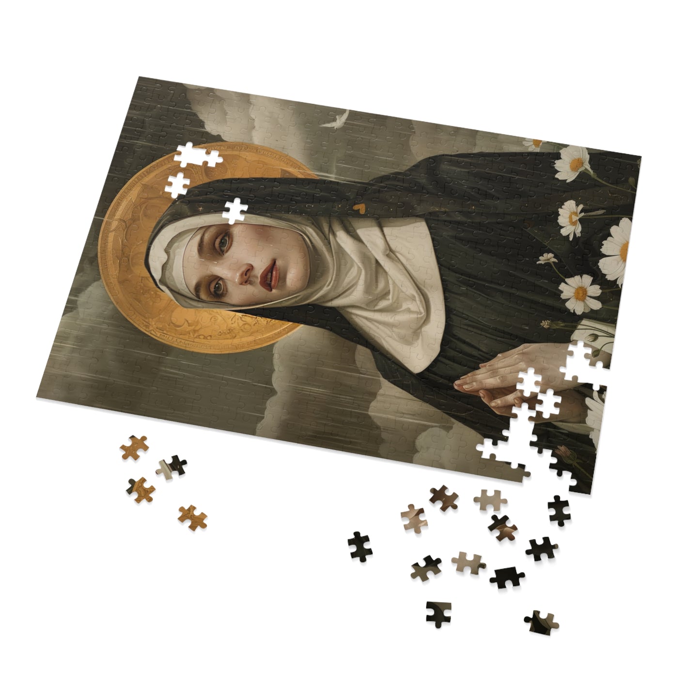 Saint Scholastica - Puzzle and Keepsake Tin - Religious Jigsaw Puzzle (30, 110, 252, 500,1000-Piece) - Religious Puzzle