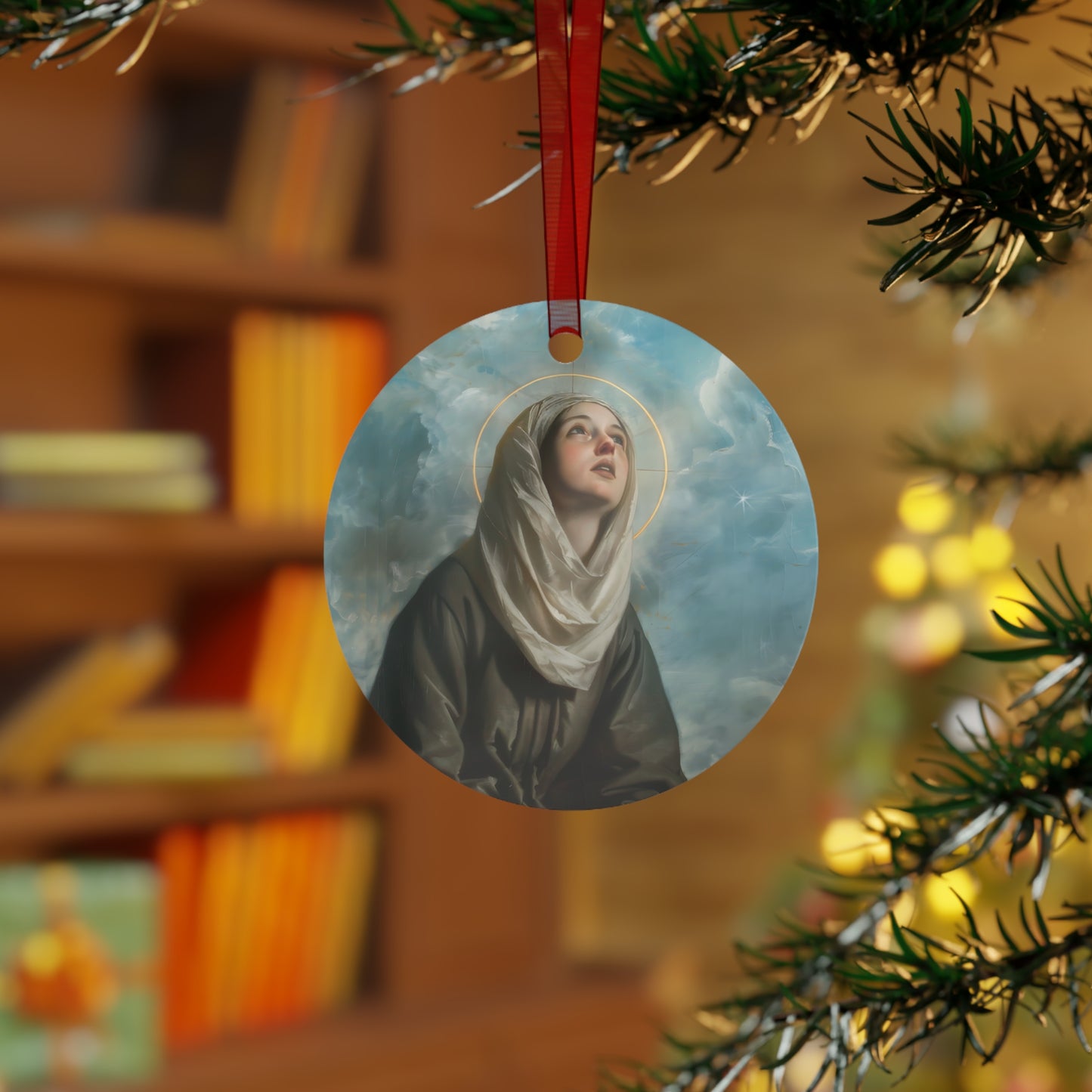 Saint Margaret of Cortona Metal Ornament - Religious Holiday Christmas Ornament - Double sided - Catholic Keepsake - Religious Gift