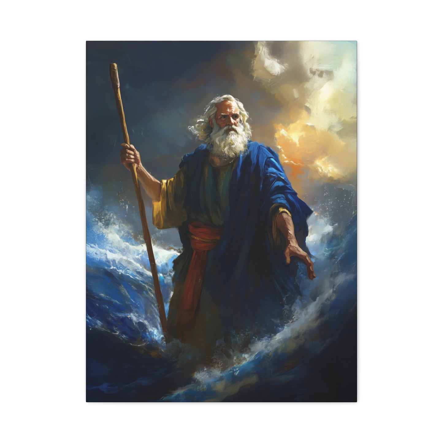 Moses Before the Trembling Sea - Gallery Wrapped Canvas - Print - Religious Art for your Home - Catholic Art